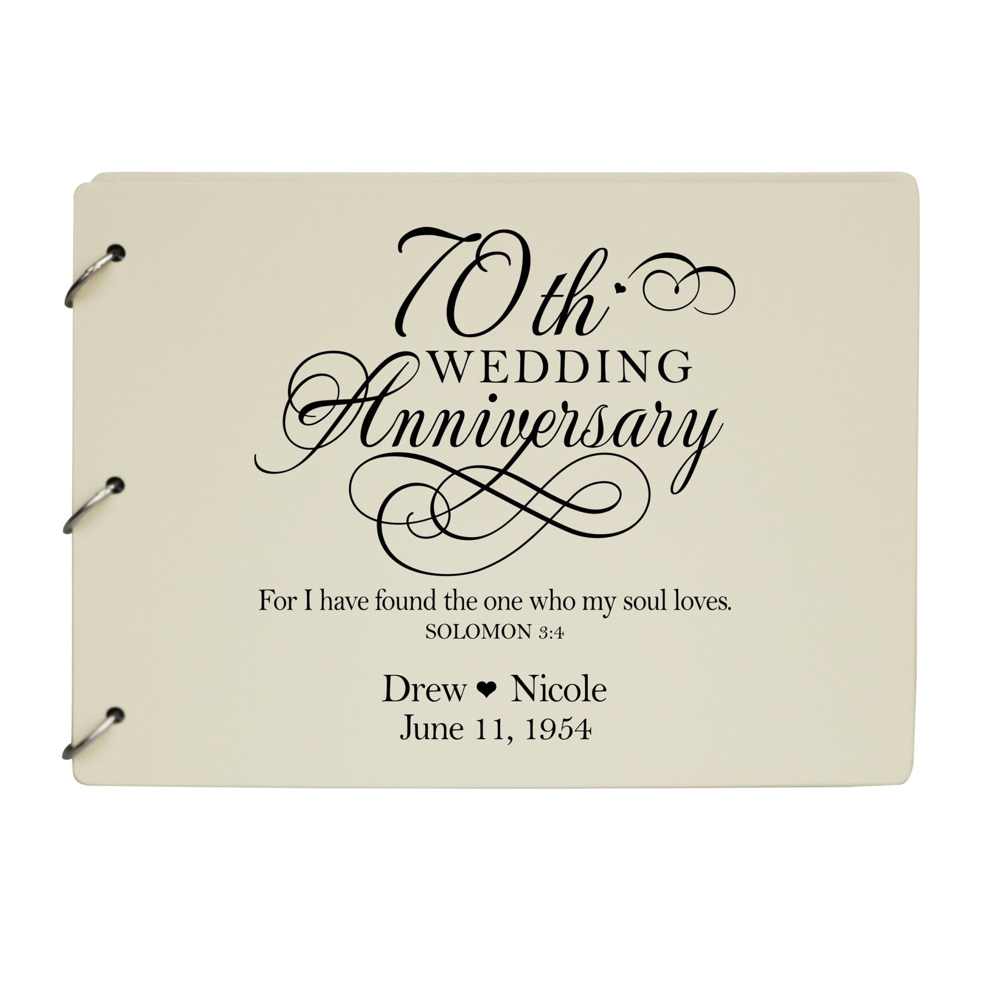 Personalized 70th Wedding Anniversary Guestbook - LifeSong Milestones