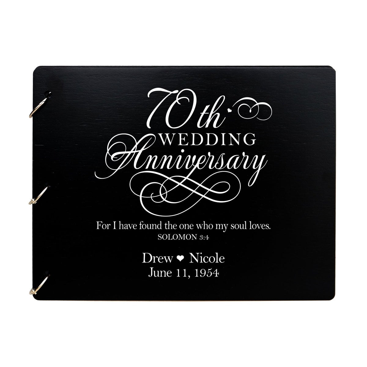 Personalized 70th Wedding Anniversary Guestbook - LifeSong Milestones