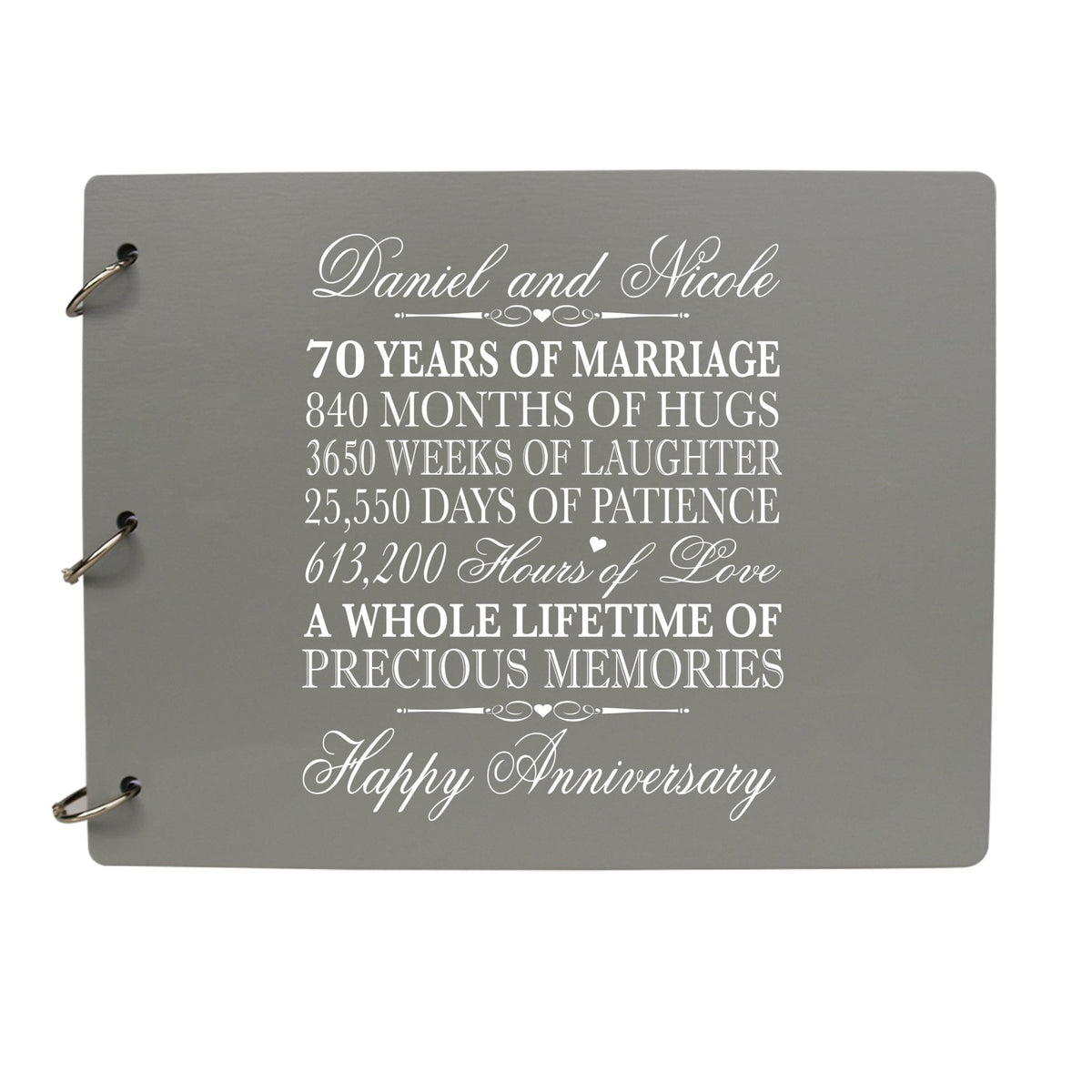 Personalized 70th Wedding Anniversary Guestbook - LifeSong Milestones