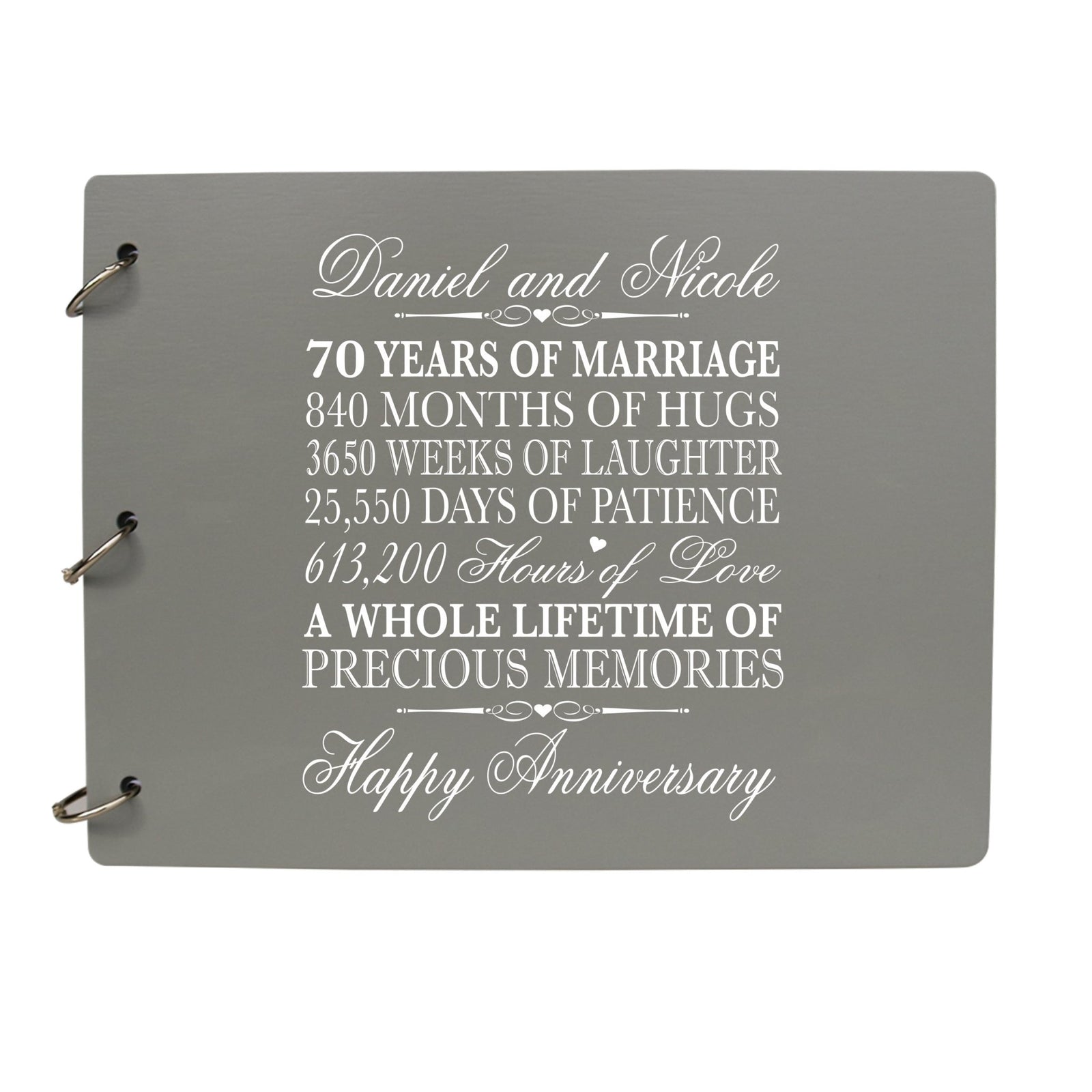 Personalized 70th Wedding Anniversary Guestbook - LifeSong Milestones