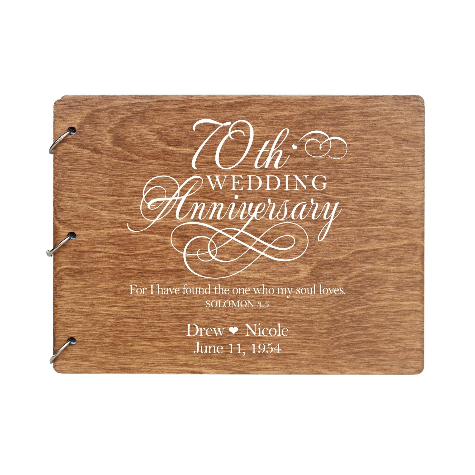 Personalized 70th Wedding Anniversary Guestbook - LifeSong Milestones