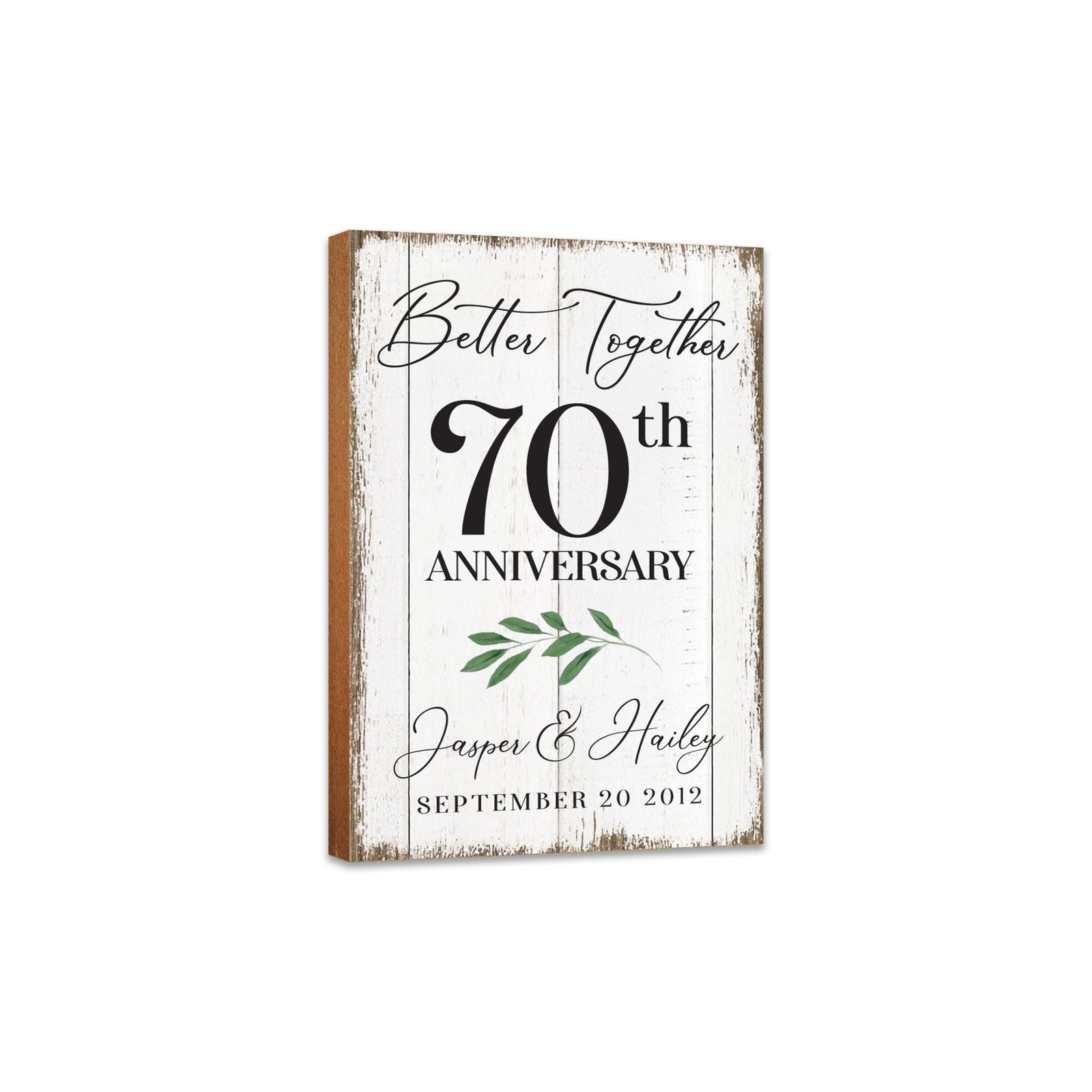 Personalized 70th Wedding Anniversary Unique Shelf Décor and Tabletop Signs - Better Together - LifeSong Milestones