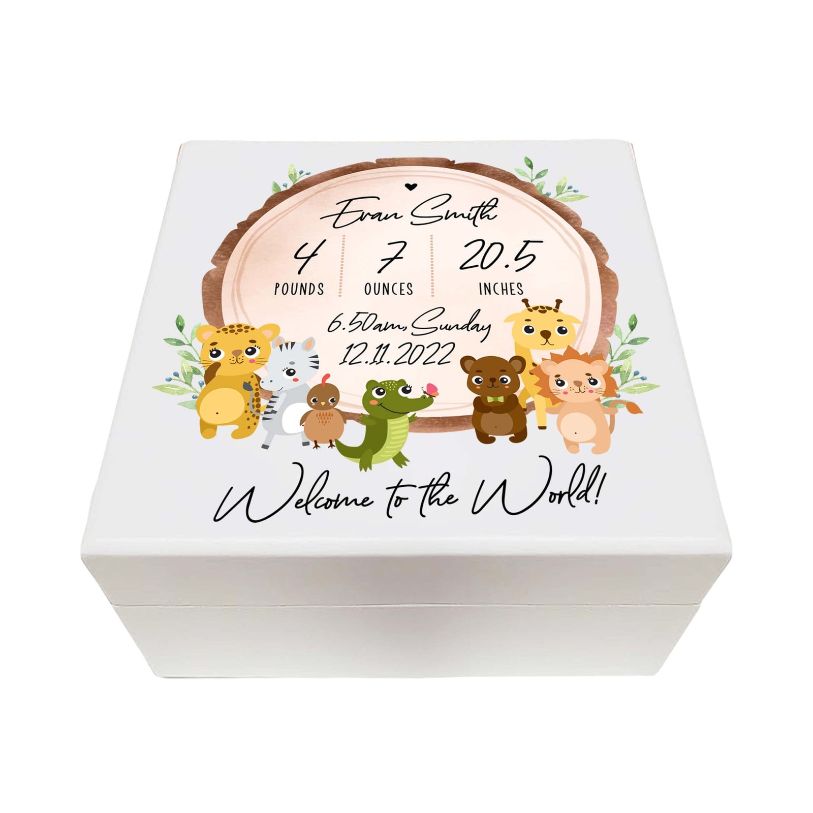 Personalized Baptism Keepsake Box for Newborn Baby Boy - LifeSong Milestones