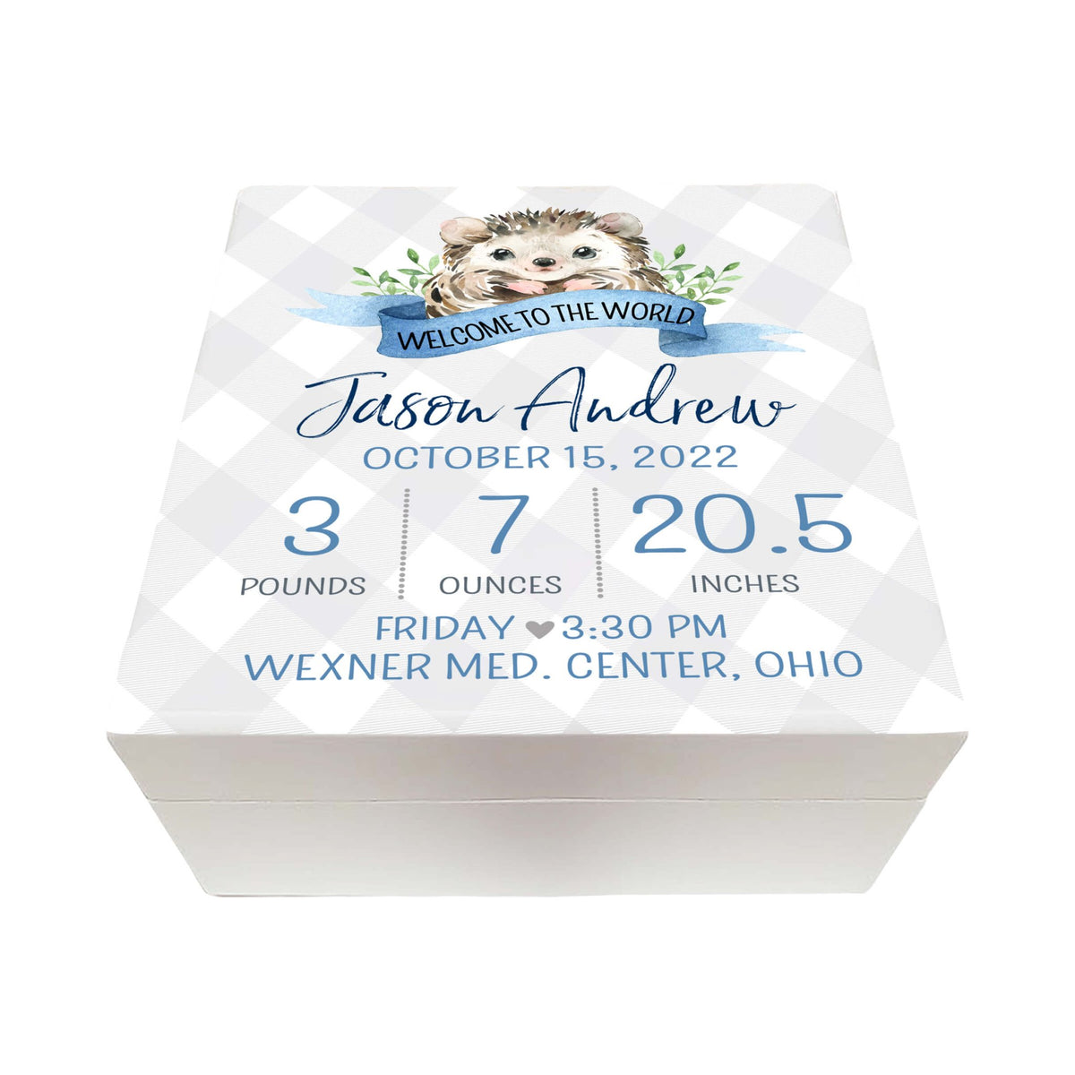 Personalized Baptism Keepsake Box for Newborn Baby Boy - LifeSong Milestones