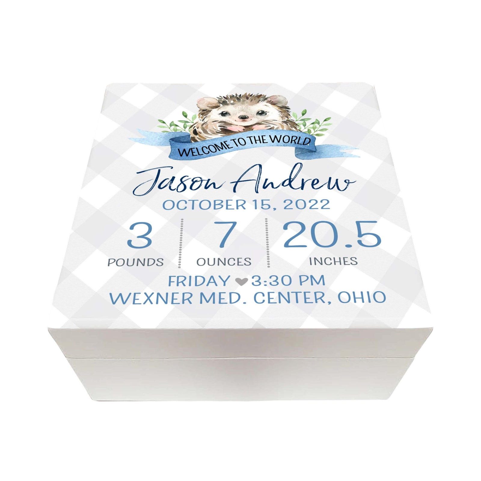 Personalized Baptism Keepsake Box for Newborn Baby Boy - LifeSong Milestones