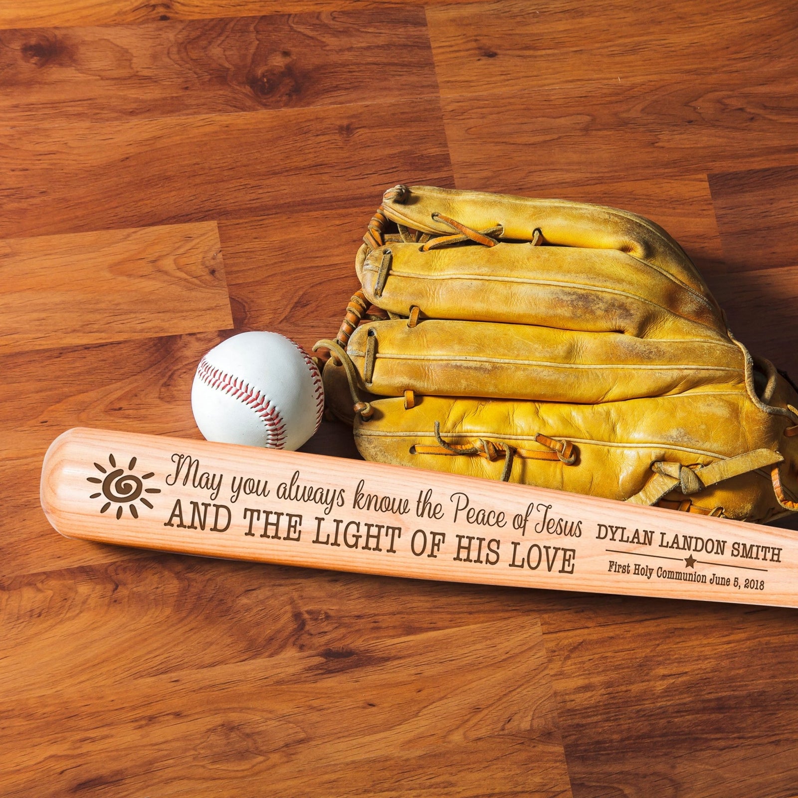 Personalized Baseball Bat Baptism Gifts For Boys - For This Child - LifeSong Milestones