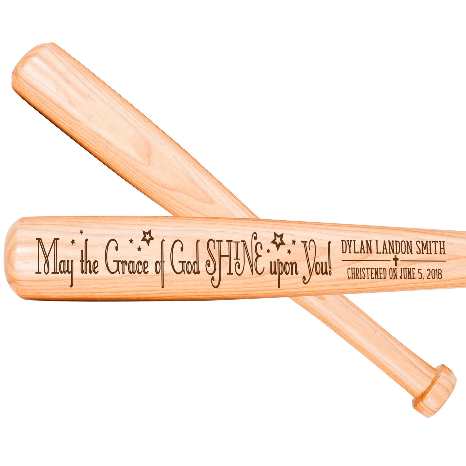 Personalized Baseball Bat Baptism Gifts For Boys - For This Child - LifeSong Milestones