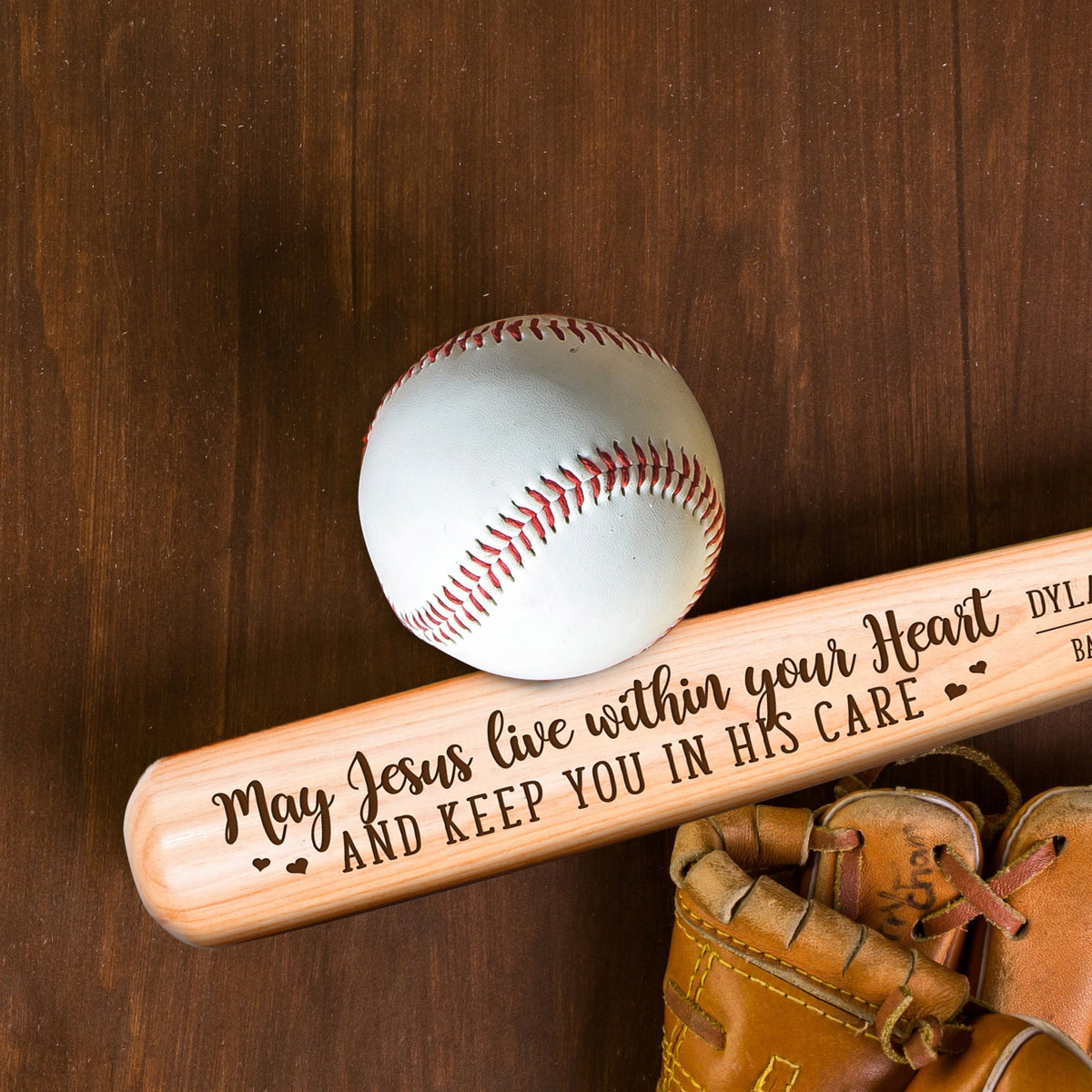 Personalized Baseball Bat Baptism Gifts For Boys - For This Child - LifeSong Milestones