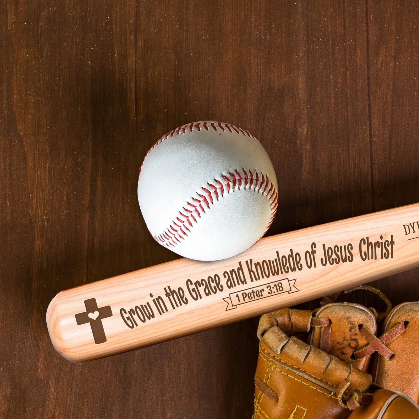 Personalized Baseball Bat Baptism Gifts For Boys - Grow in the Grace - LifeSong Milestones
