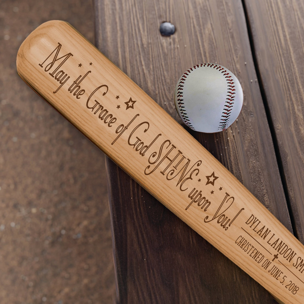 Personalized Baseball Bat Baptism Gifts For Boys - May You Always Know - LifeSong Milestones