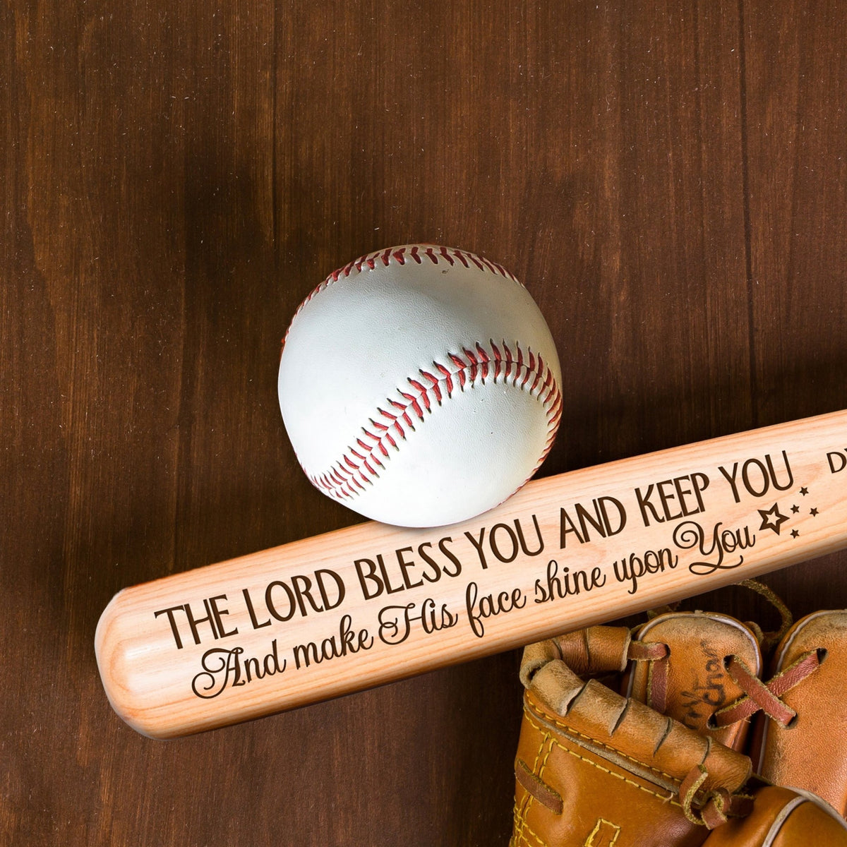 Personalized Baseball Bat Baptism Gifts For Boys - The Lord Bless You - LifeSong Milestones