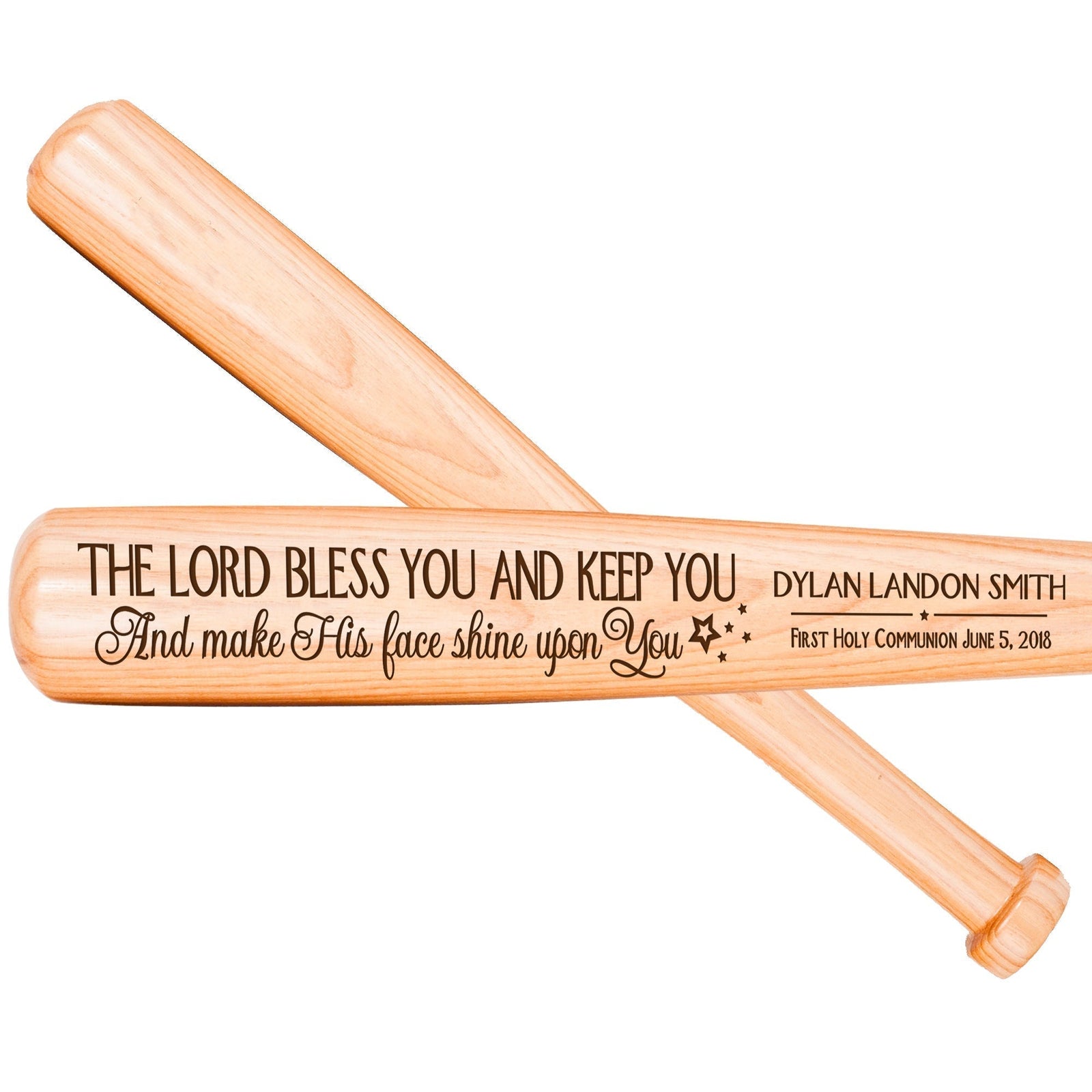 Personalized Baseball Bat Baptism Gifts For Boys - The Lord Bless You - LifeSong Milestones