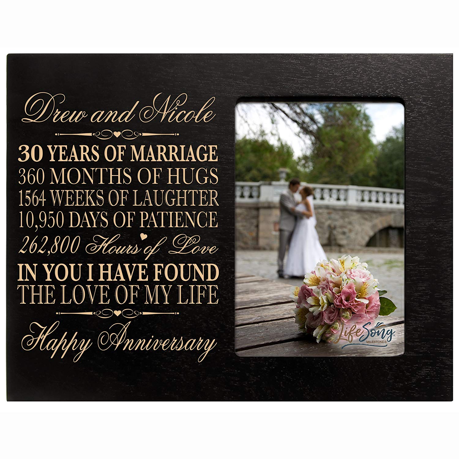 Personalized Couples 30th Wedding Anniversary Picture Frame Decorations - In You I Have Found - LifeSong Milestones