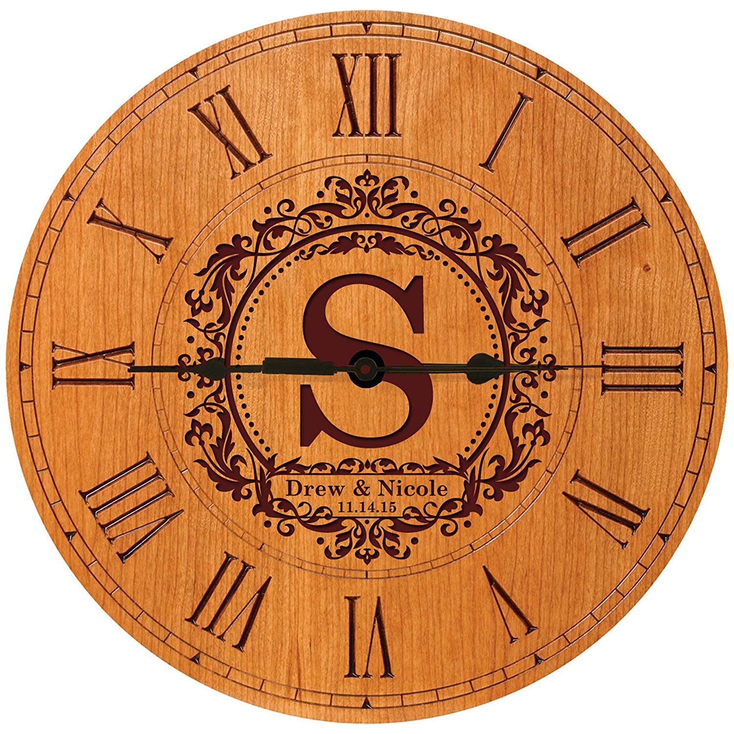 Personalized Engraved Wedding Anniversary Wall Clock Gift for Couples - LifeSong Milestones