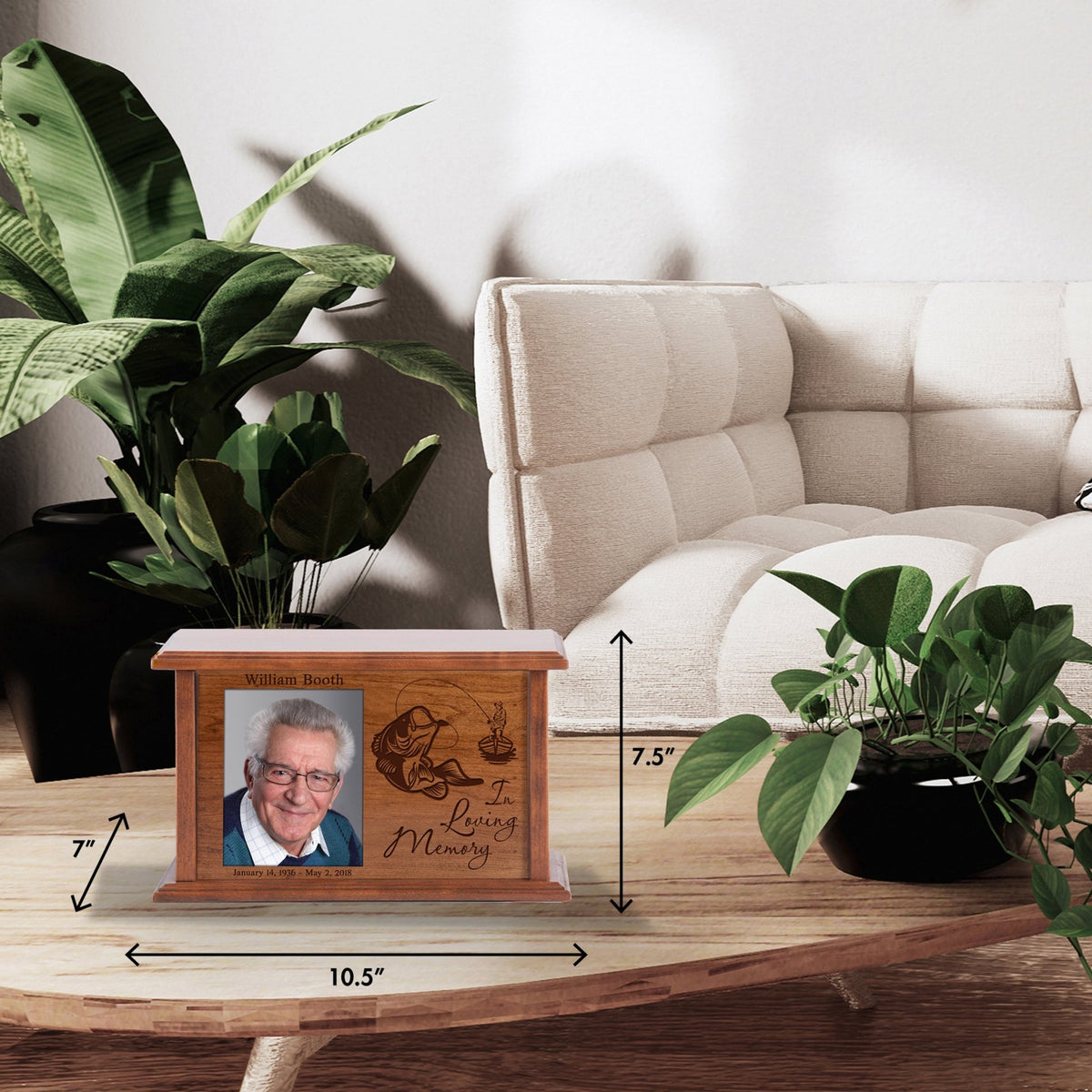 Personalized Funeral Photo Cremation Keepsake Urn Box Sympathy Gift - In Loving Memory - LifeSong Milestones