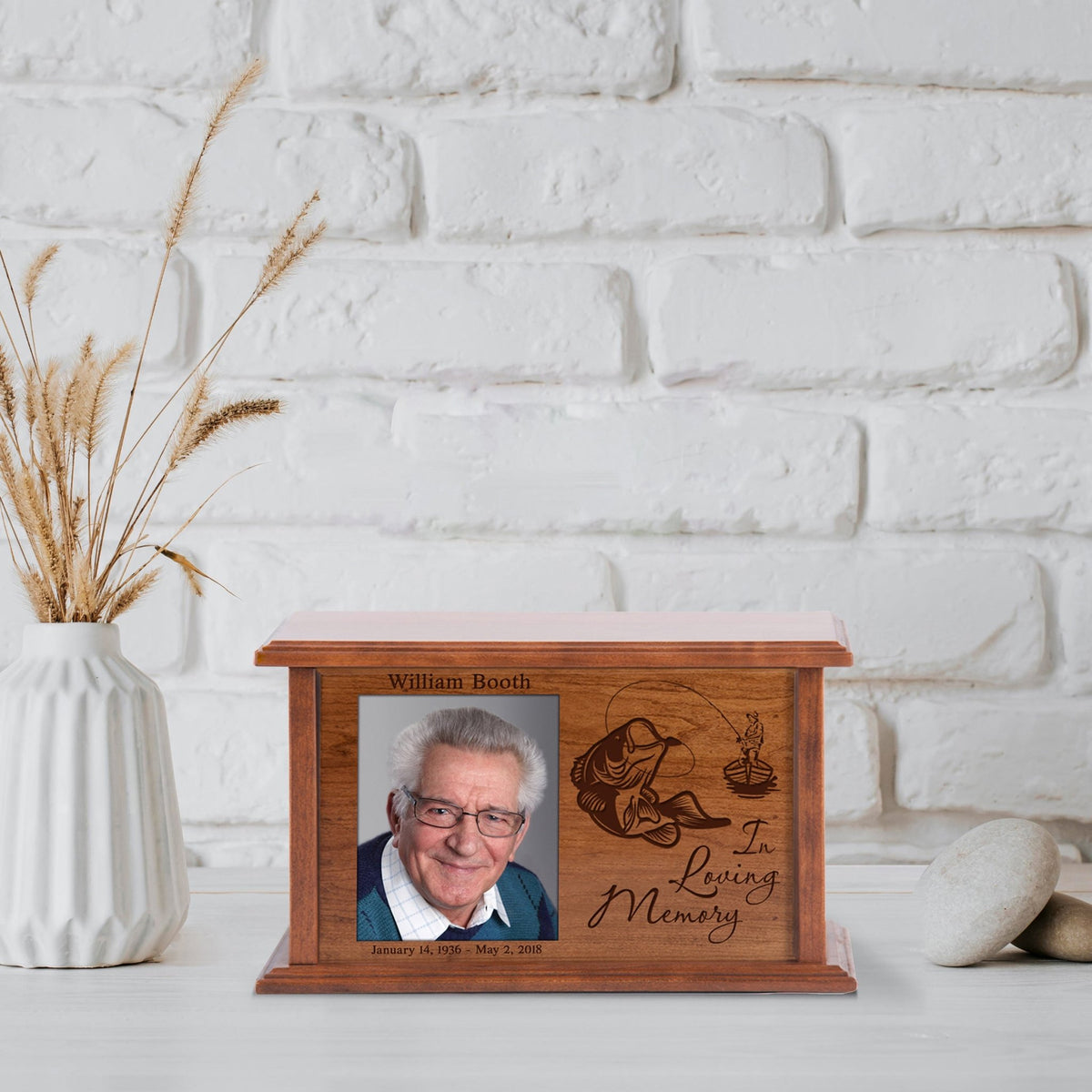 Personalized Funeral Photo Cremation Keepsake Urn Box Sympathy Gift - In Loving Memory - LifeSong Milestones