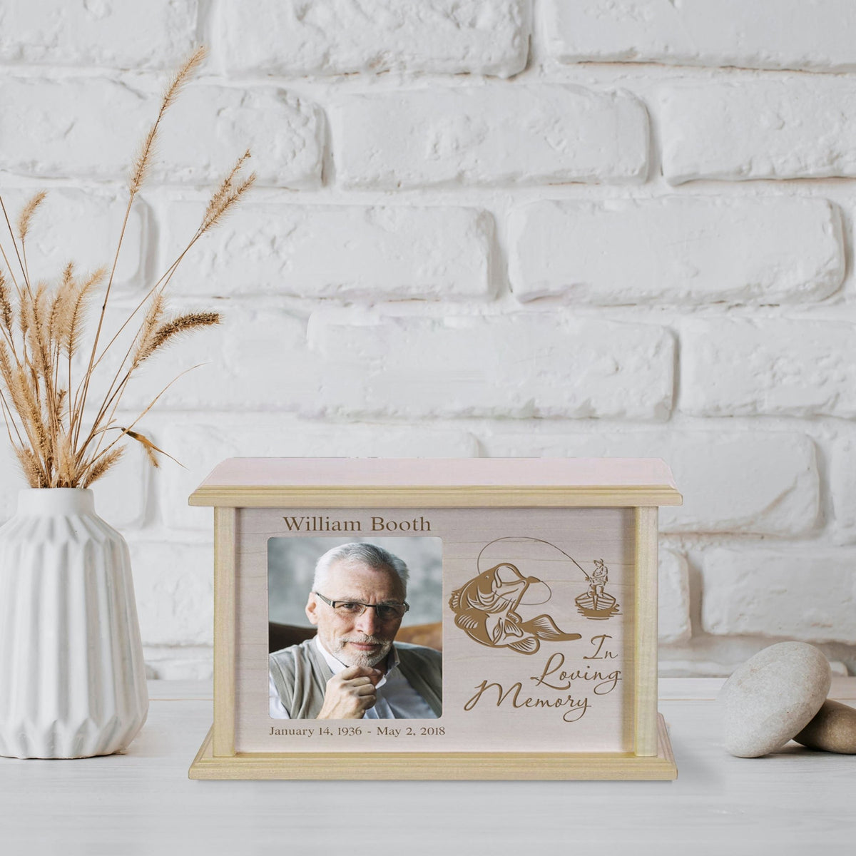Personalized Funeral Photo Cremation Keepsake Urn Box Sympathy Gift - In Loving Memory - LifeSong Milestones
