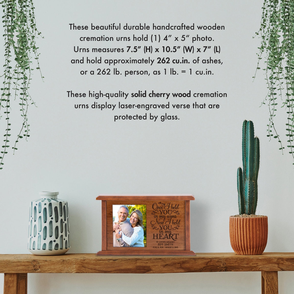 Personalized Memorial Engraved Cremation Urn Box for Human Ashes - Once I Held You - LifeSong Milestones