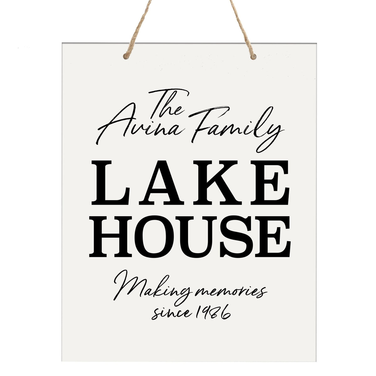 Personalized Modern Inspirational Wooden Wall Art Hanging Sign 12x15in - Making Memories - For Family And Home Decorations - LifeSong Milestones