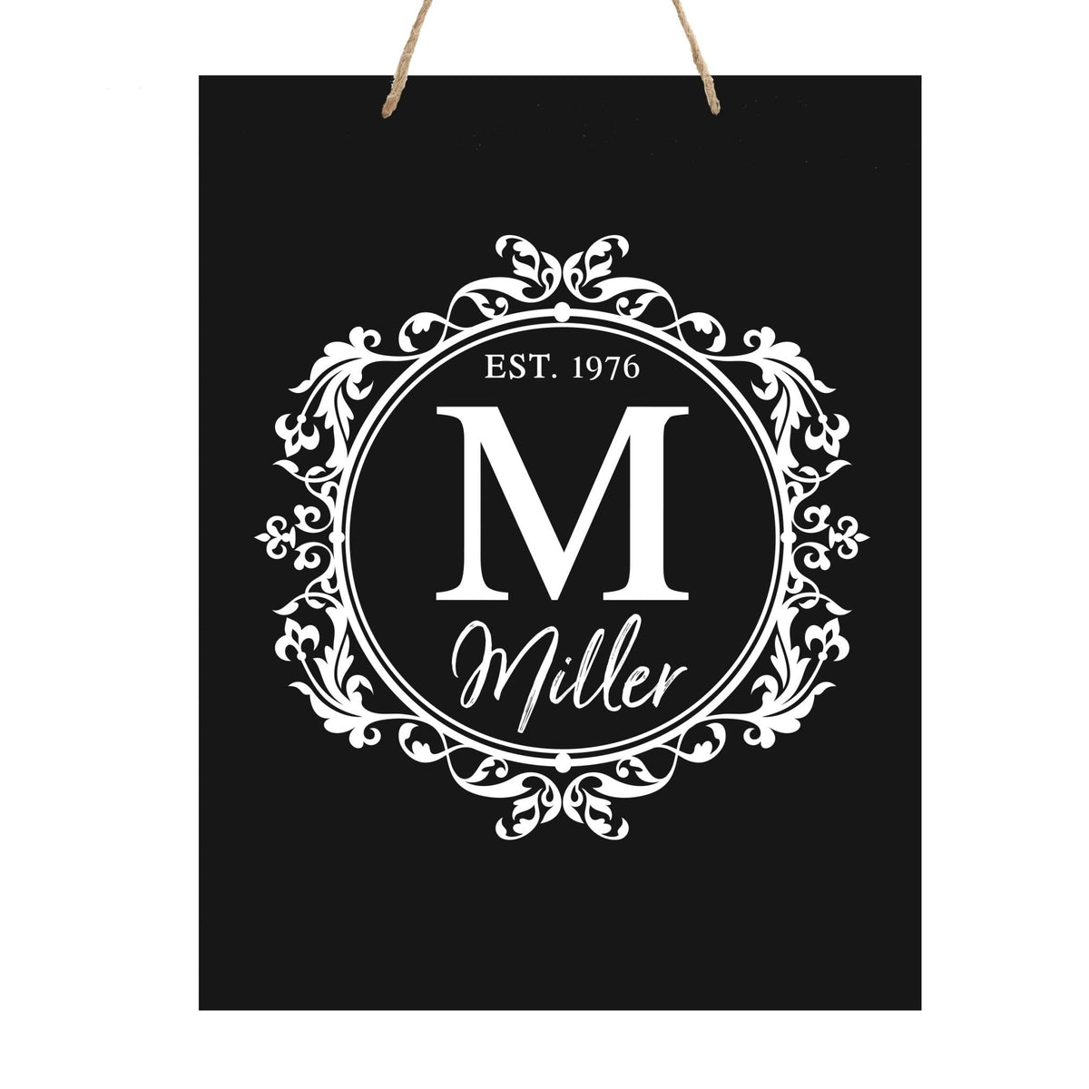 Personalized Modern Inspirational Wooden Wall Art Hanging Sign 12x15in - Miller (EST) - For Family And Home Decorations - LifeSong Milestones
