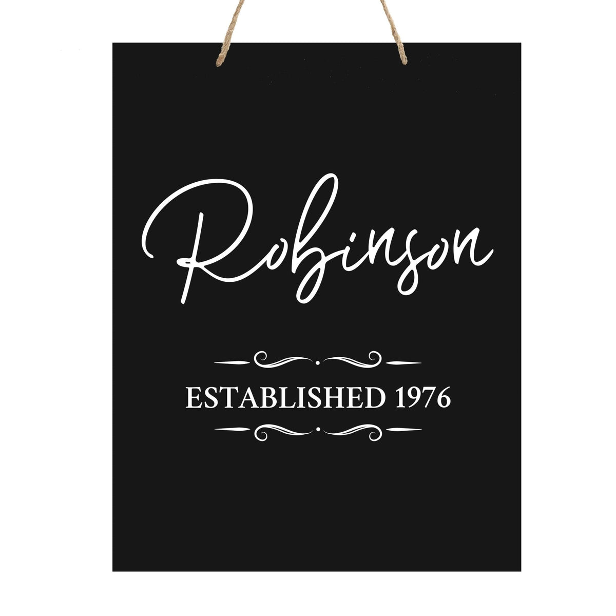 Personalized Modern Inspirational Wooden Wall Art Hanging Sign 12x15in - Robinson (EST) - For Family And Home Decorations - LifeSong Milestones