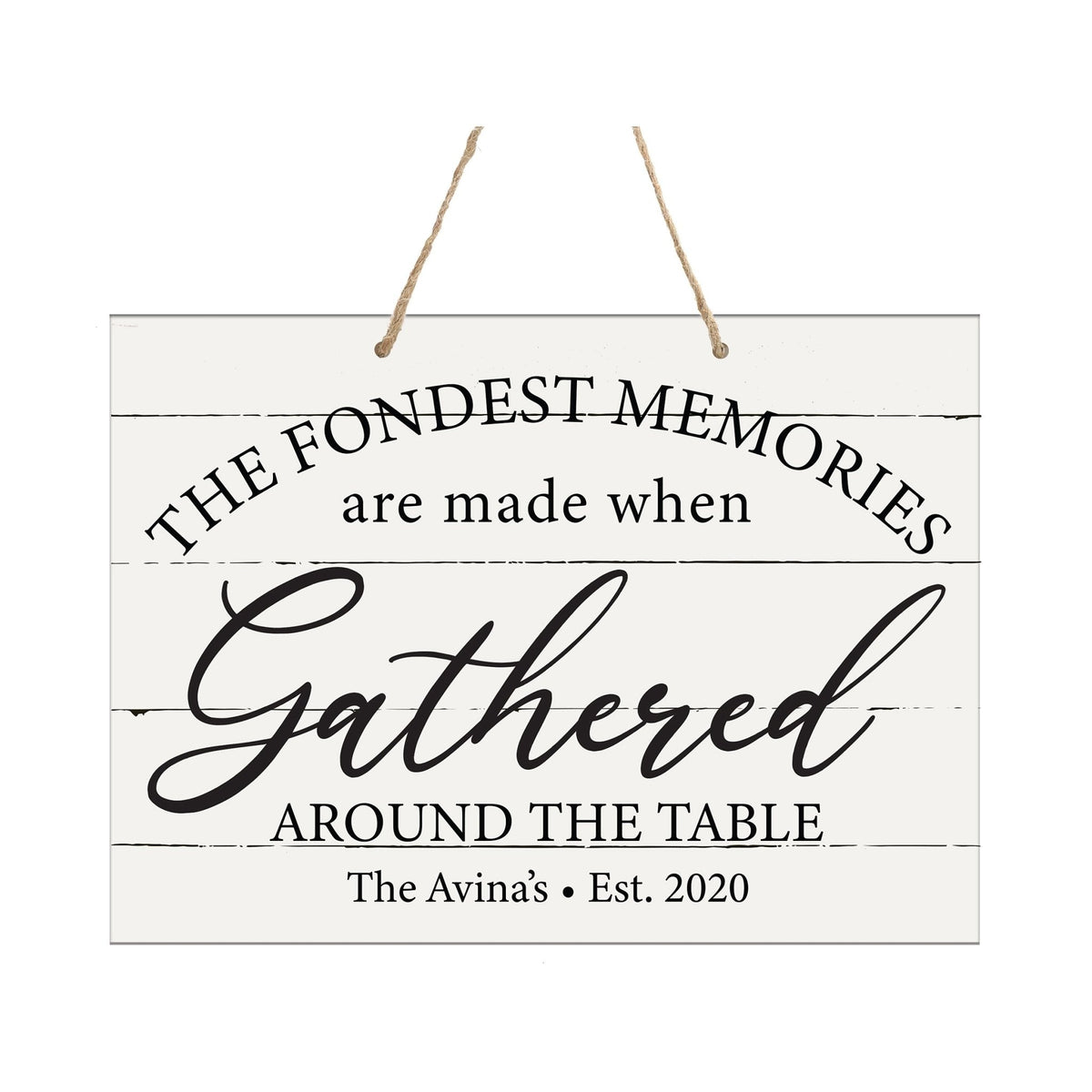 Personalized Modern Wooden Vertical Wall Hanging Rope Sign 12x15 - Family - LifeSong Milestones