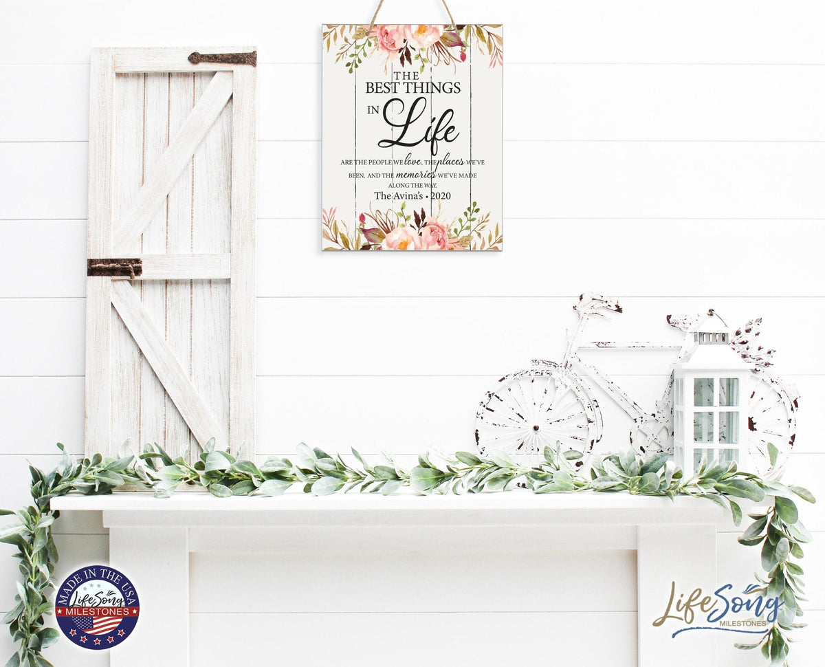 Personalized Modern Wooden Vertical Wall Hanging Rope Sign 12x15 - Home - LifeSong Milestones