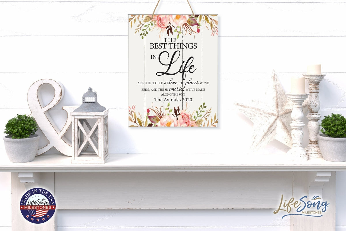Personalized Modern Wooden Vertical Wall Hanging Rope Sign 12x15 - Home - LifeSong Milestones