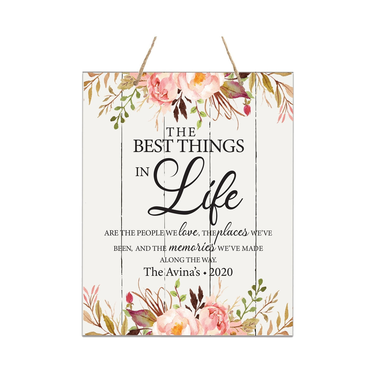 Personalized Modern Wooden Vertical Wall Hanging Rope Sign 12x15 - Home - LifeSong Milestones