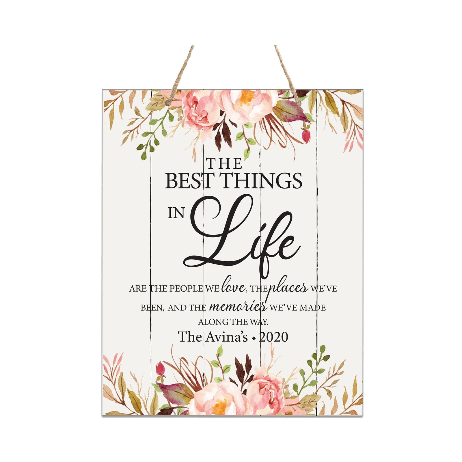Personalized Modern Wooden Vertical Wall Hanging Rope Sign 12x15 - Home - LifeSong Milestones