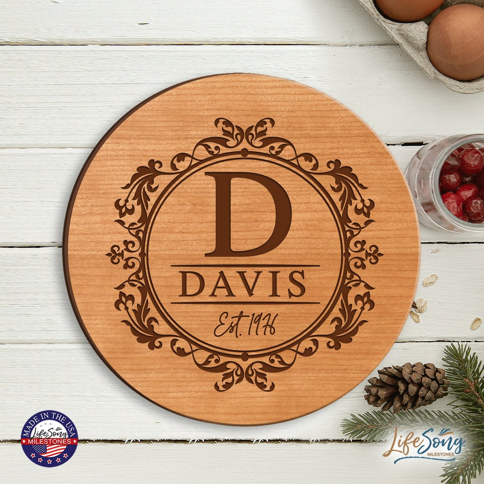 Personalized Monogram Lazy Susan Home Décor - LifeSong Milestones