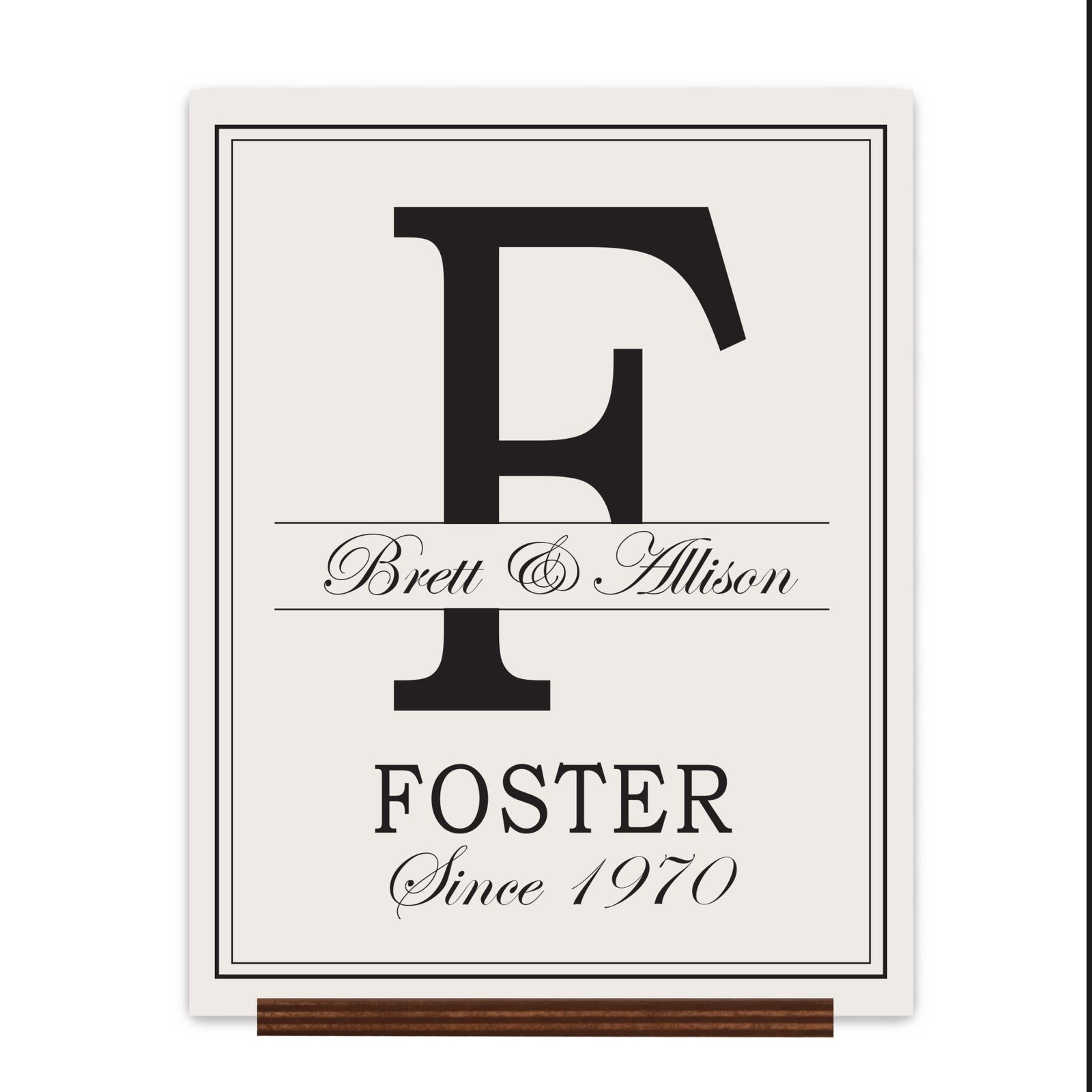 Personalized Monogram Sign with Stand 12x15 - F - LifeSong Milestones