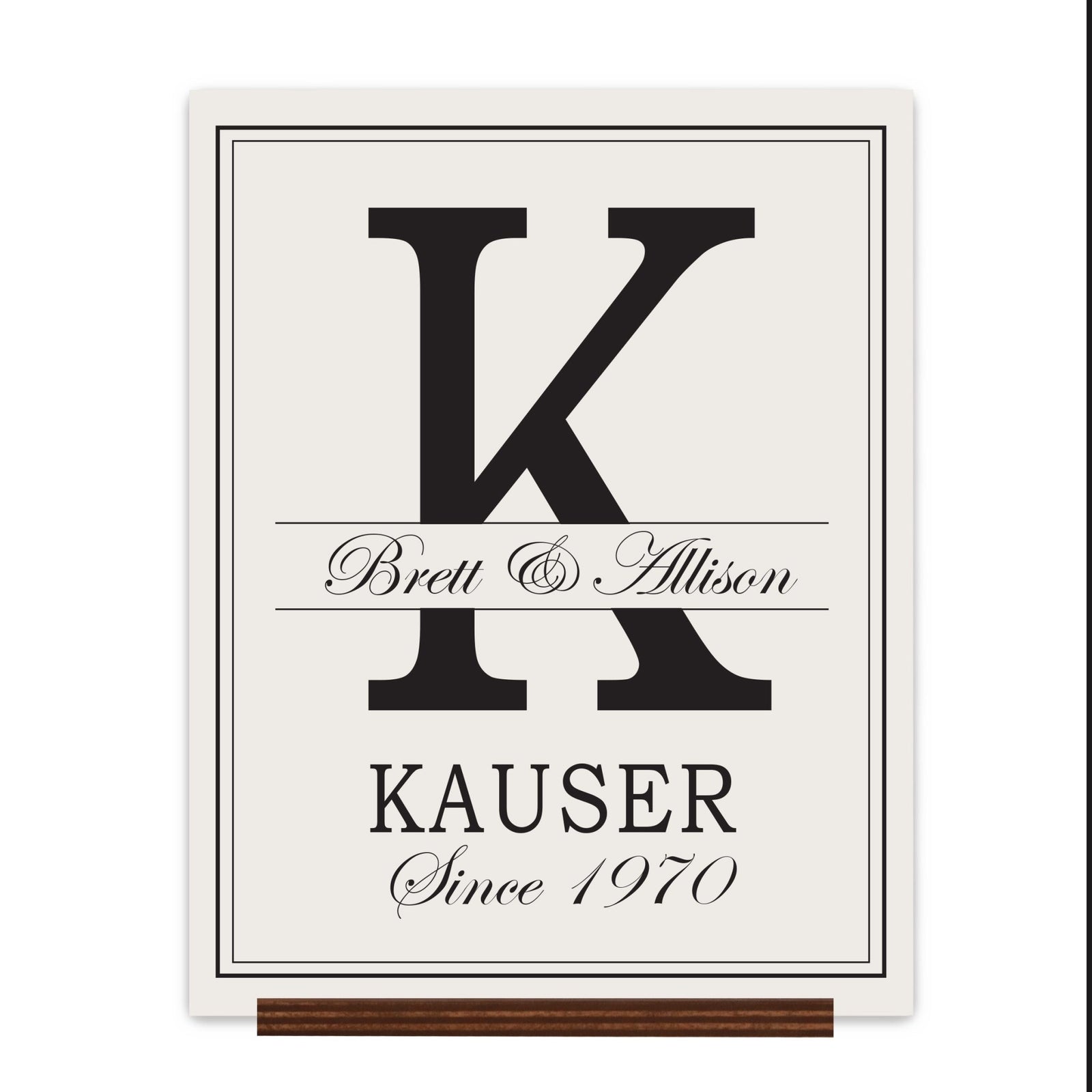 Personalized Monogram Sign with Stand 12x15 - K - LifeSong Milestones