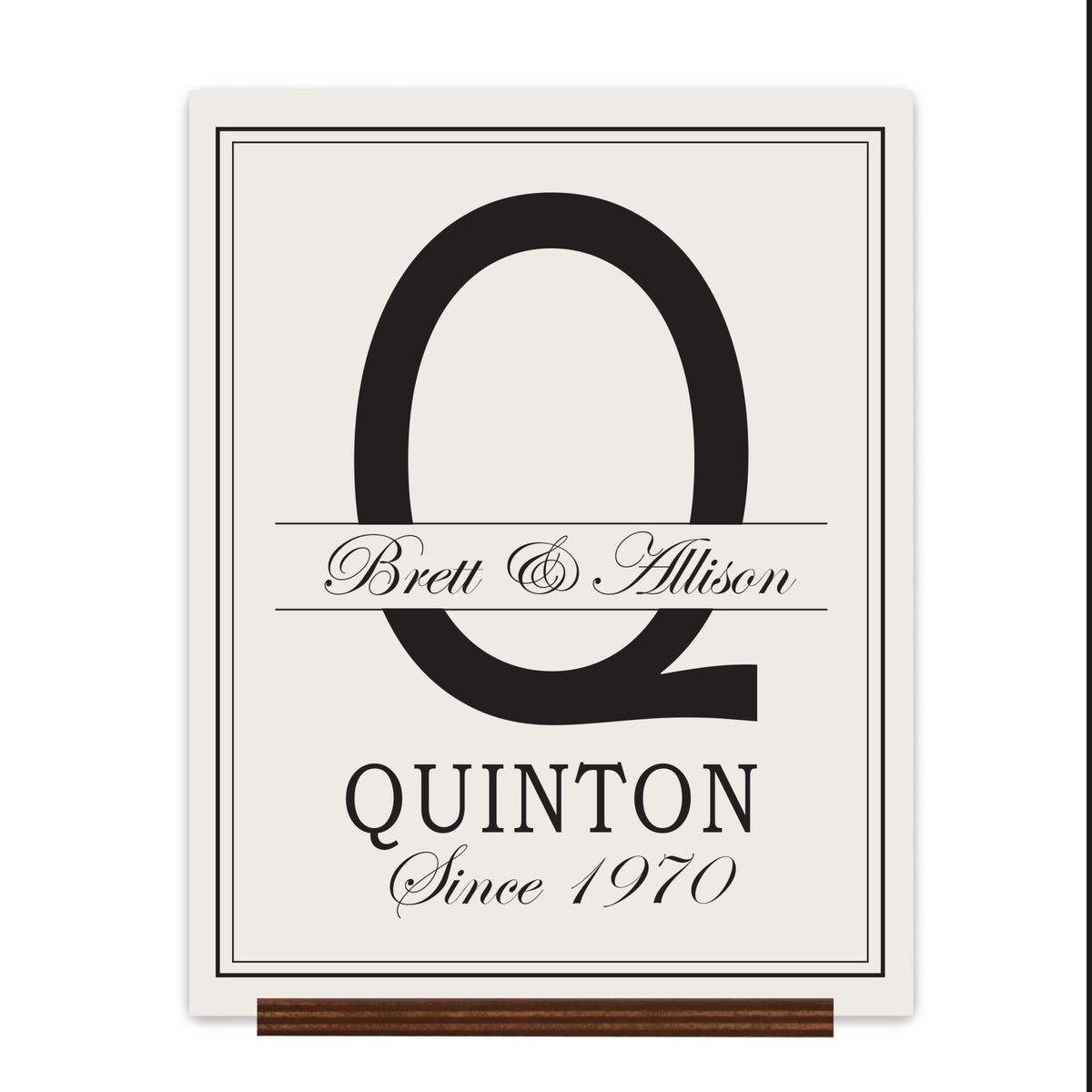 Personalized Monogram Sign with Stand 12x15 - Q - LifeSong Milestones