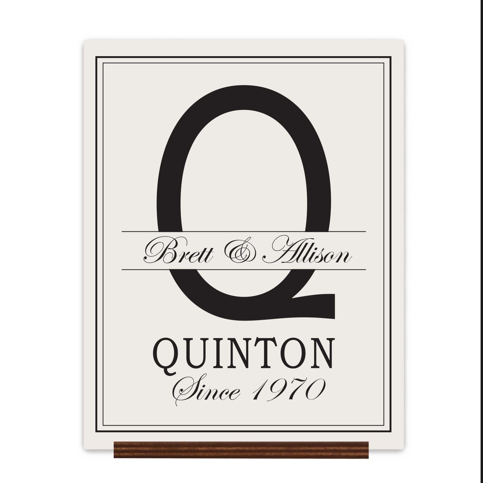 Personalized Monogram Sign with Stand 12x15 - Q - LifeSong Milestones
