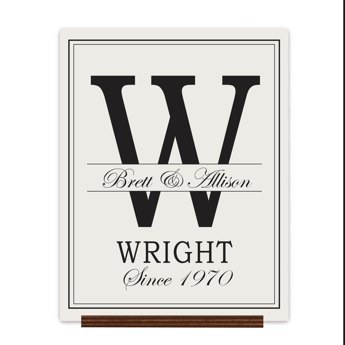 Personalized Monogram Sign with Stand 12x15 - W - LifeSong Milestones