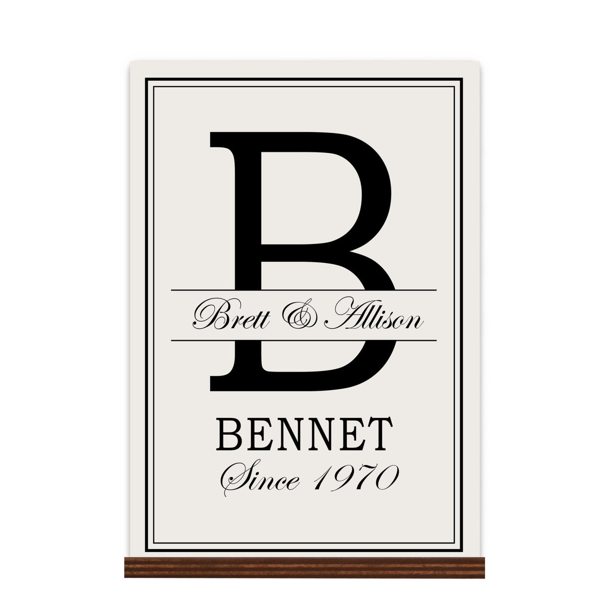 Personalized Monogram Sign with Stand 8x12 - B - LifeSong Milestones