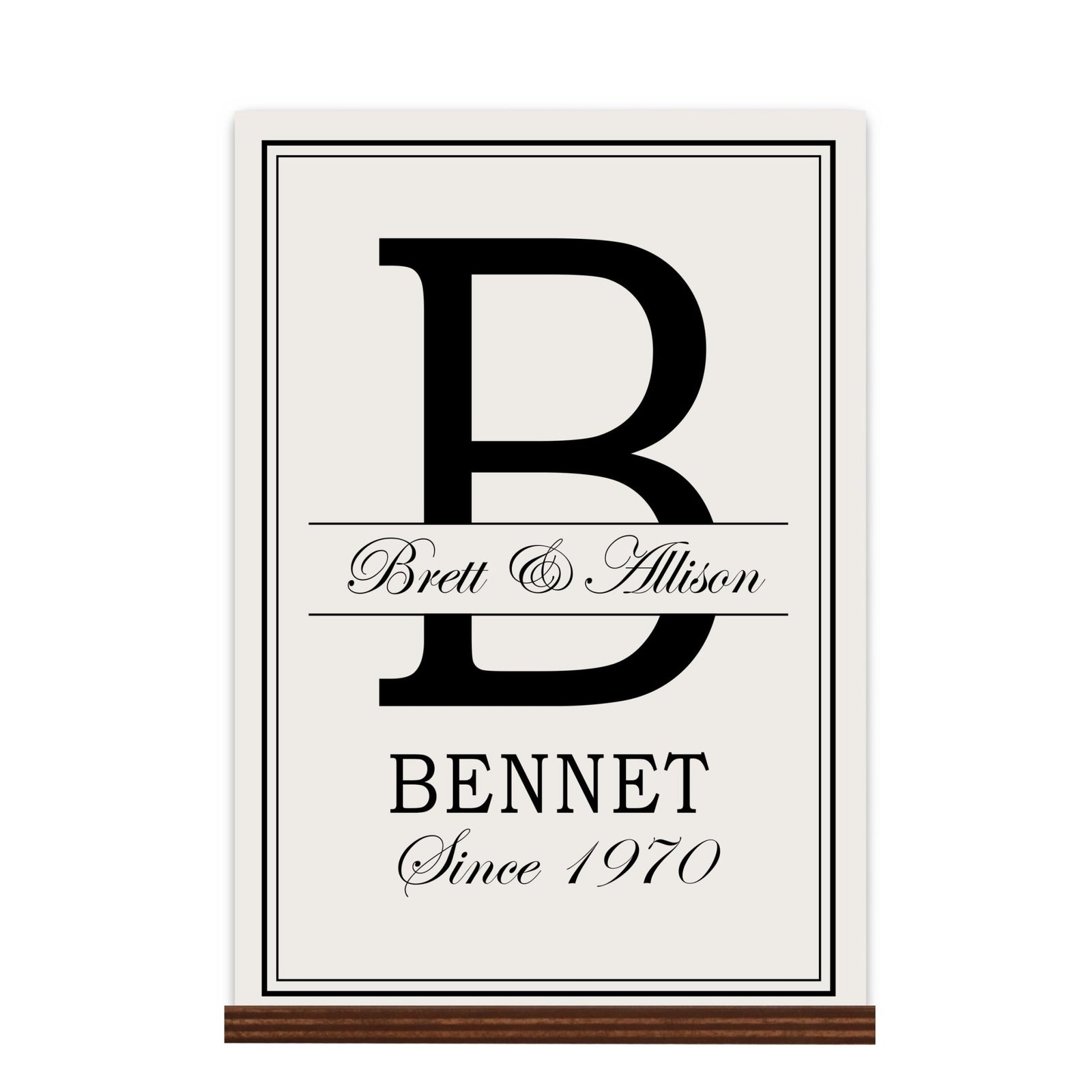 Personalized Monogram Sign with Stand 8x12 - B - LifeSong Milestones