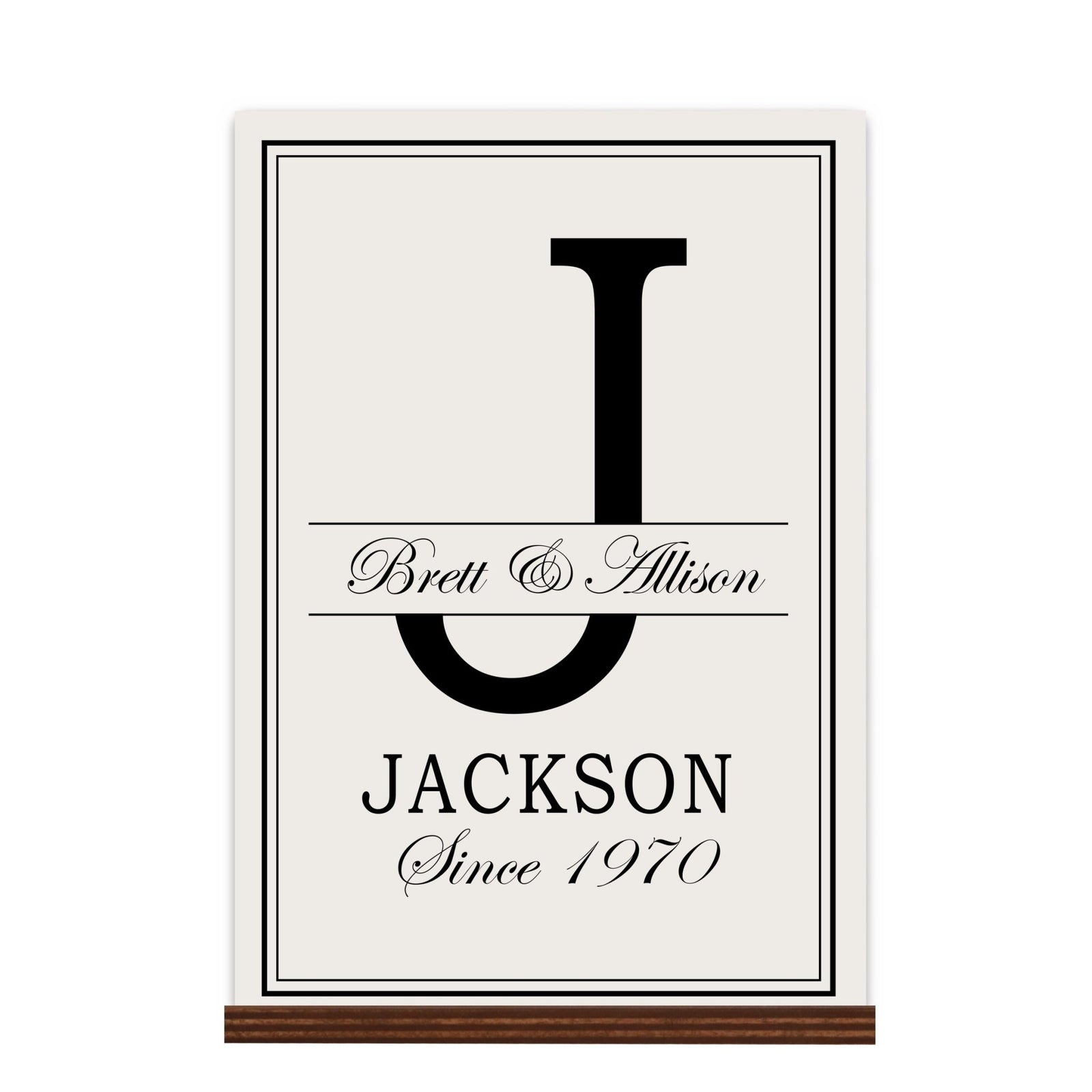 Personalized Monogram Sign with Stand 8x12 - J - LifeSong Milestones