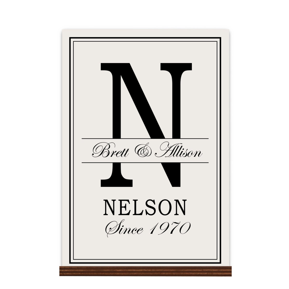 Personalized Monogram Sign with Stand 8x12 - N - LifeSong Milestones