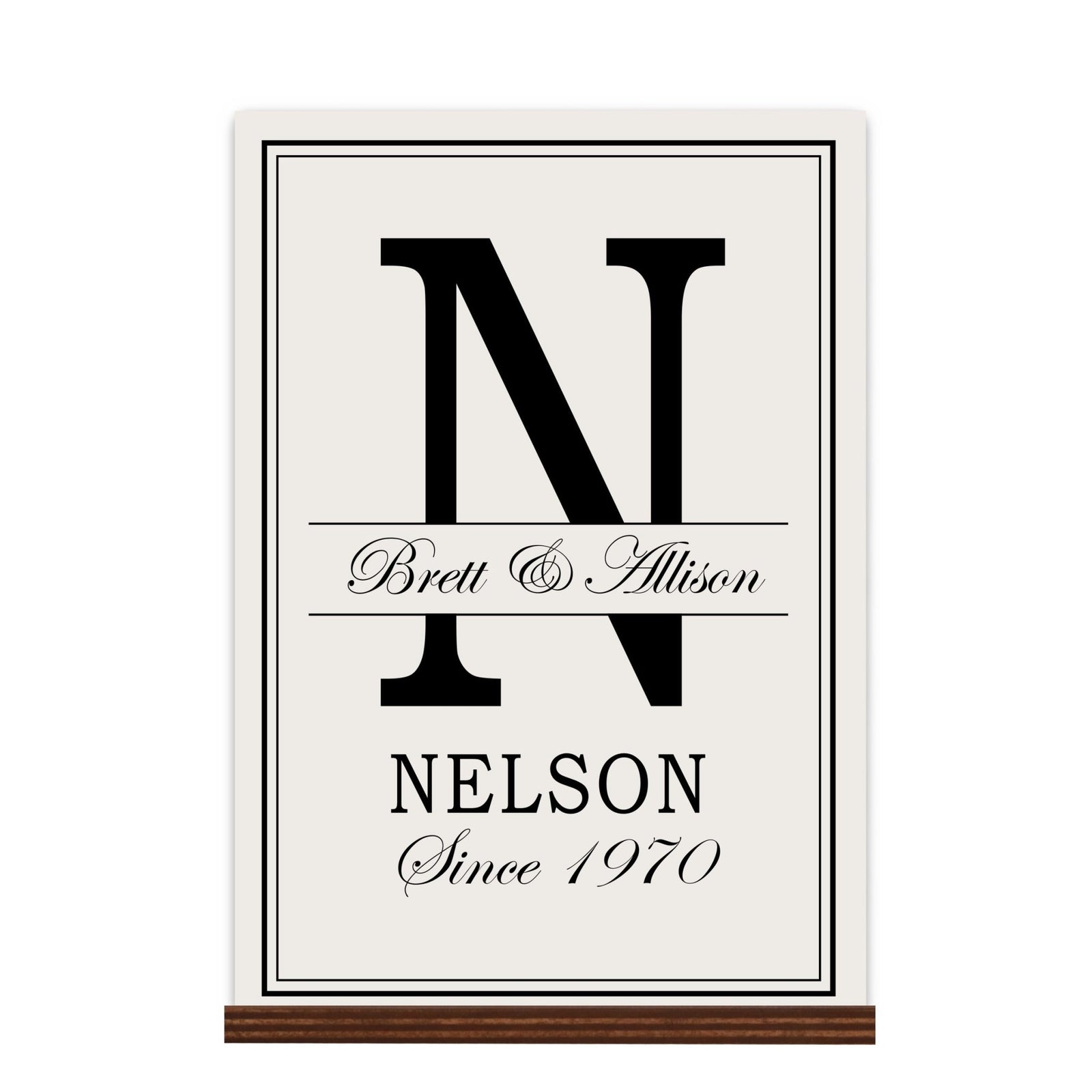 Personalized Monogram Sign with Stand 8x12 - N - LifeSong Milestones