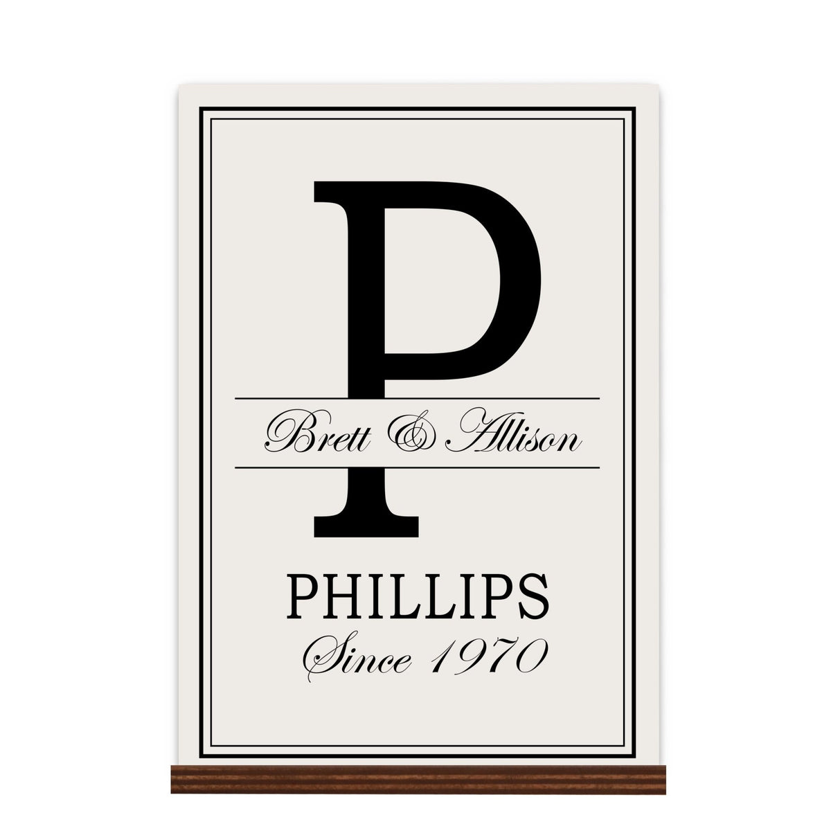 Personalized Monogram Sign with Stand 8x12 - P - LifeSong Milestones
