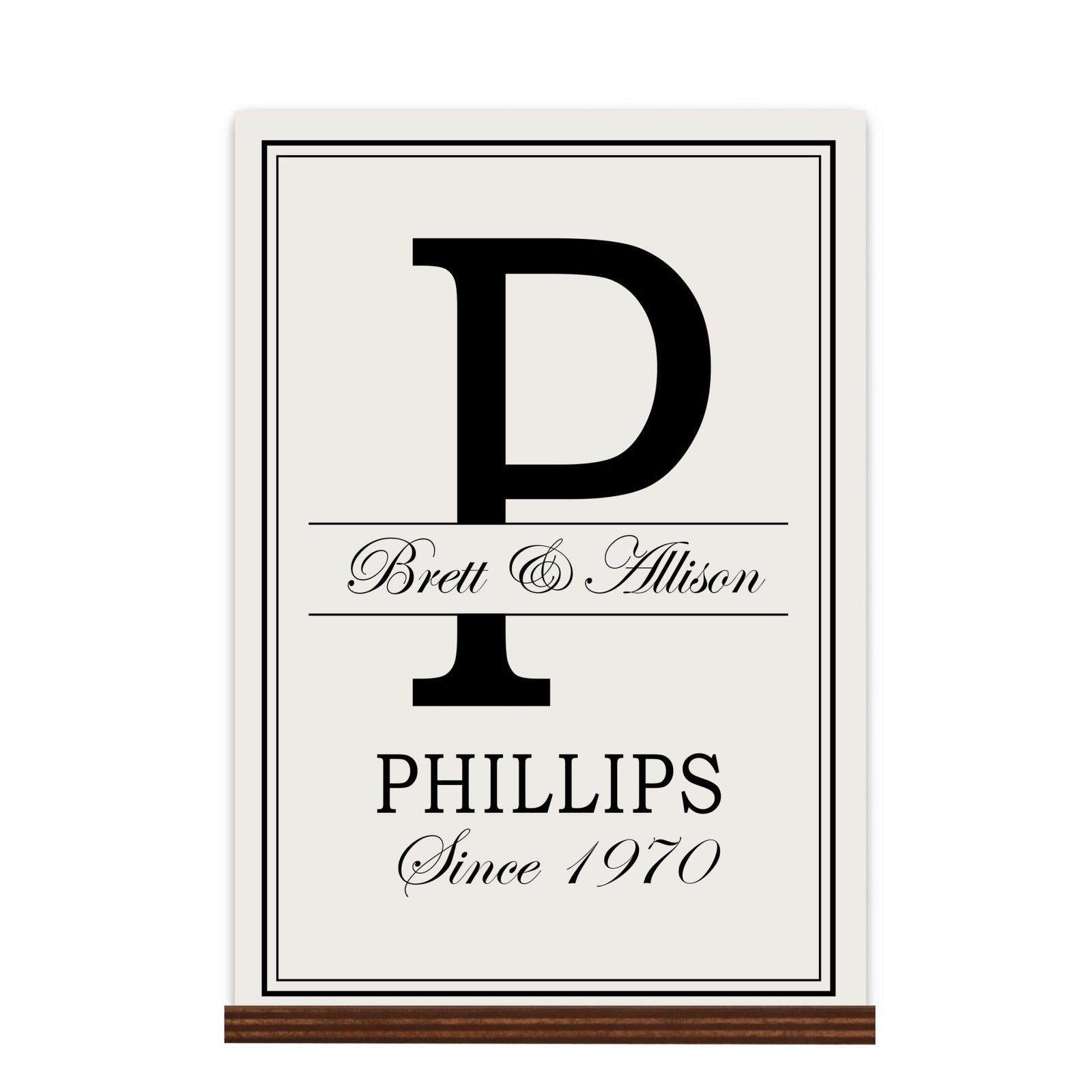 Personalized Monogram Sign with Stand 8x12 - P - LifeSong Milestones
