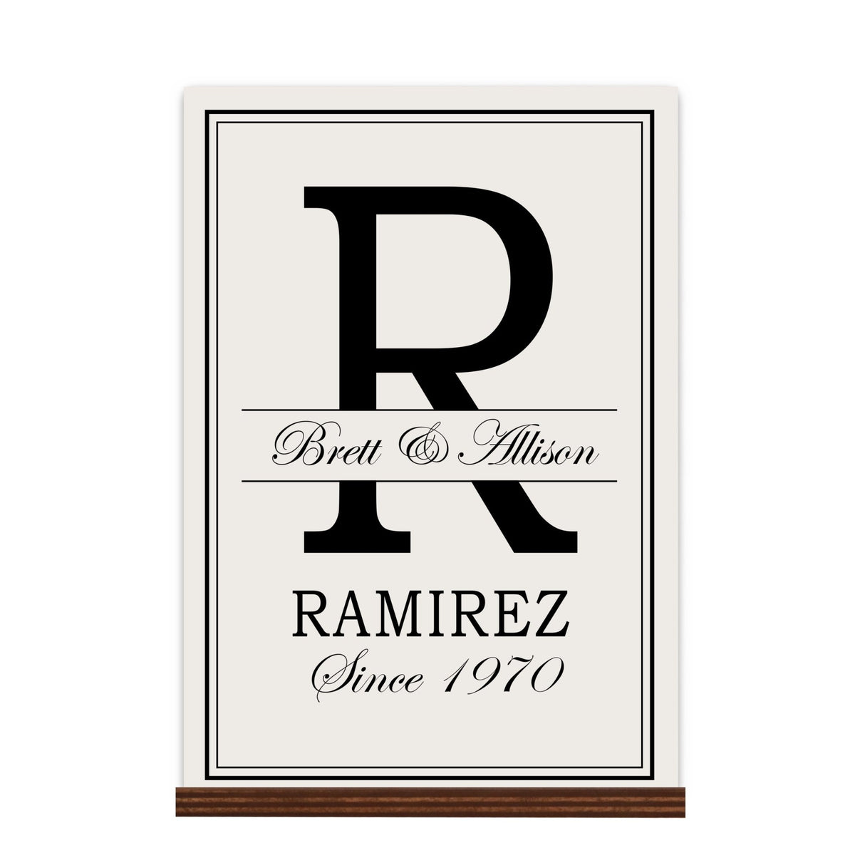 Personalized Monogram Sign with Stand 8x12 - R - LifeSong Milestones