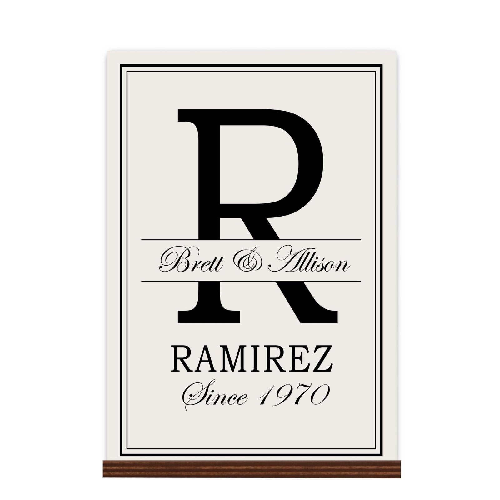 Personalized Monogram Sign with Stand 8x12 - R - LifeSong Milestones