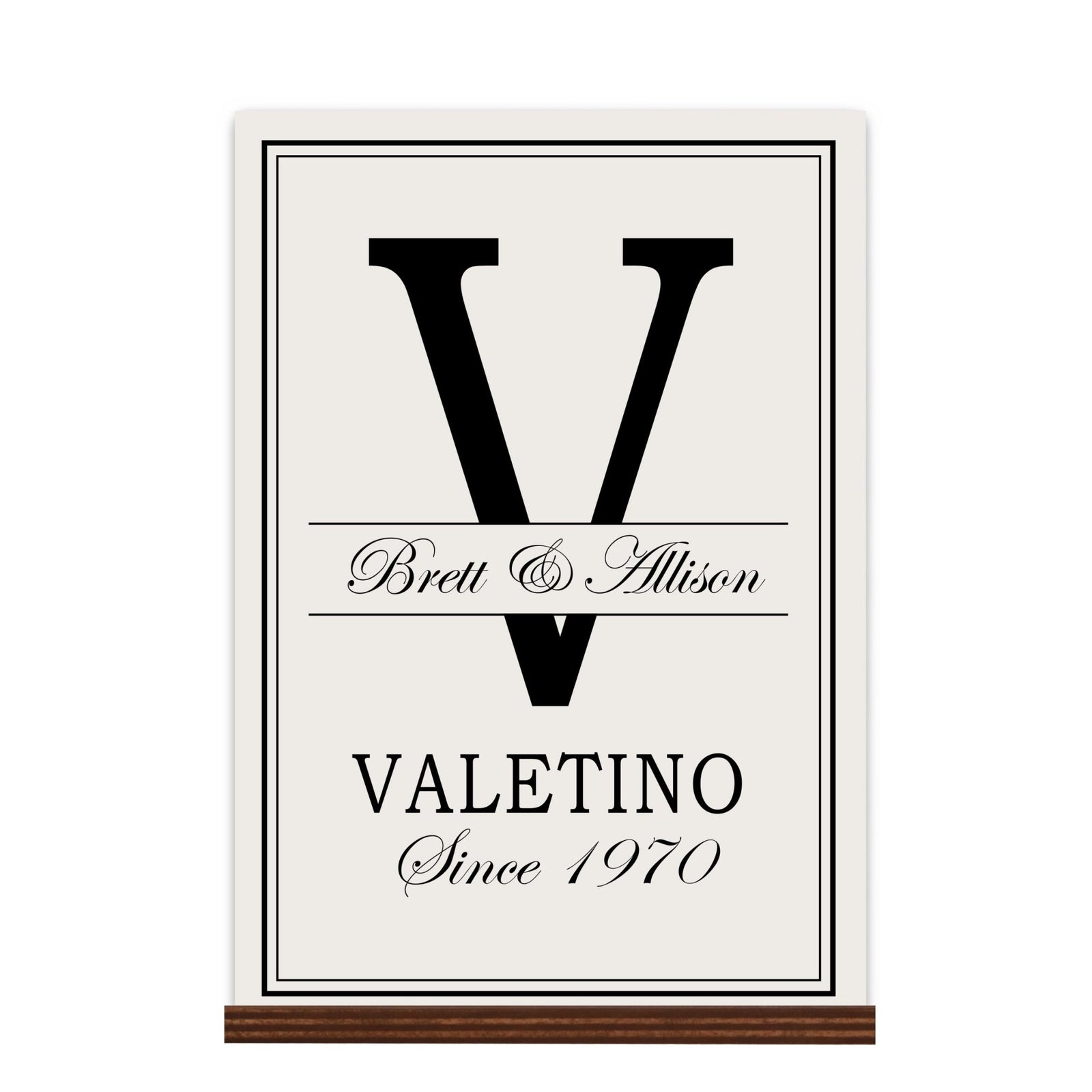 Personalized Monogram Sign with Stand 8x12 - V - LifeSong Milestones