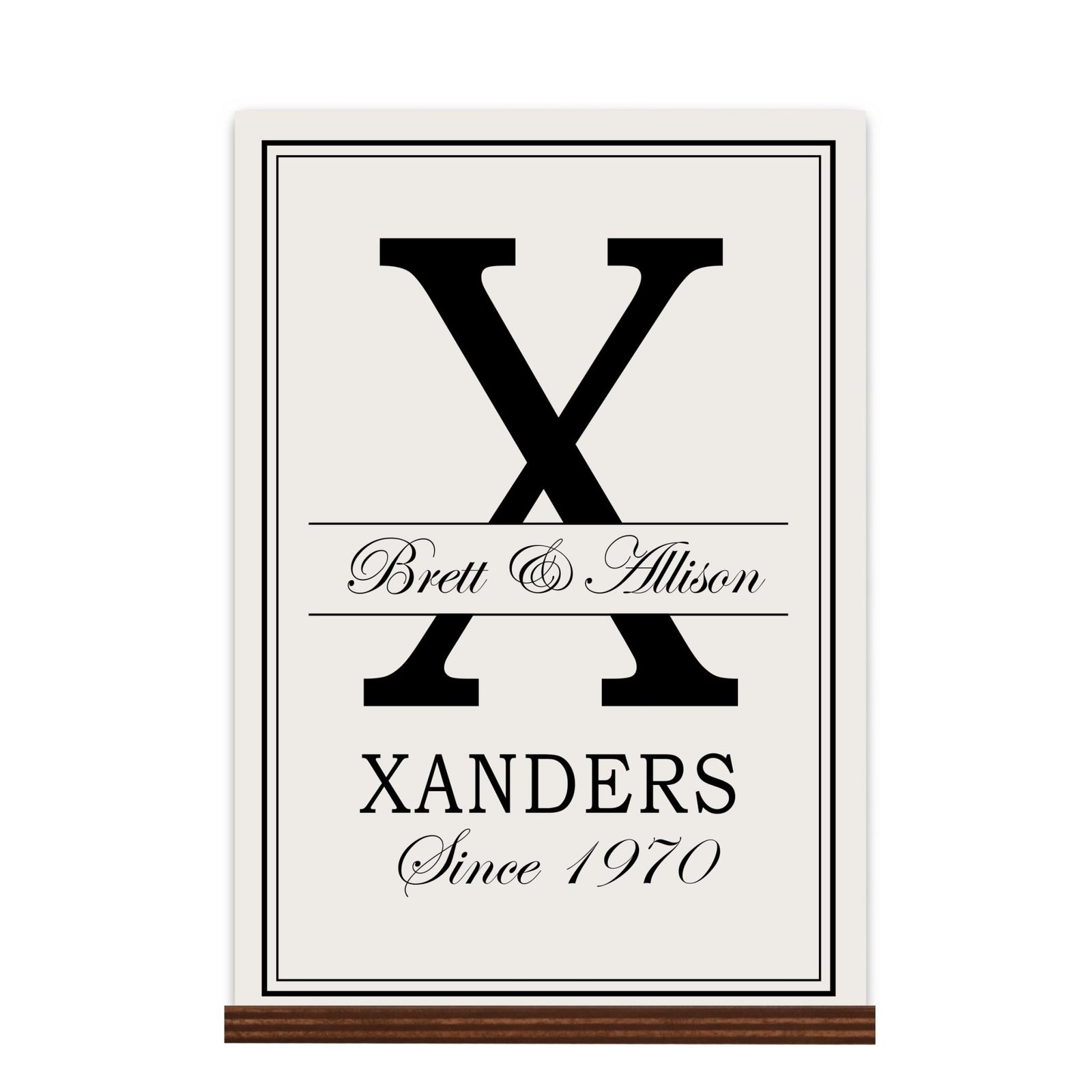 Personalized Monogram Sign with Stand 8x12 - X - LifeSong Milestones