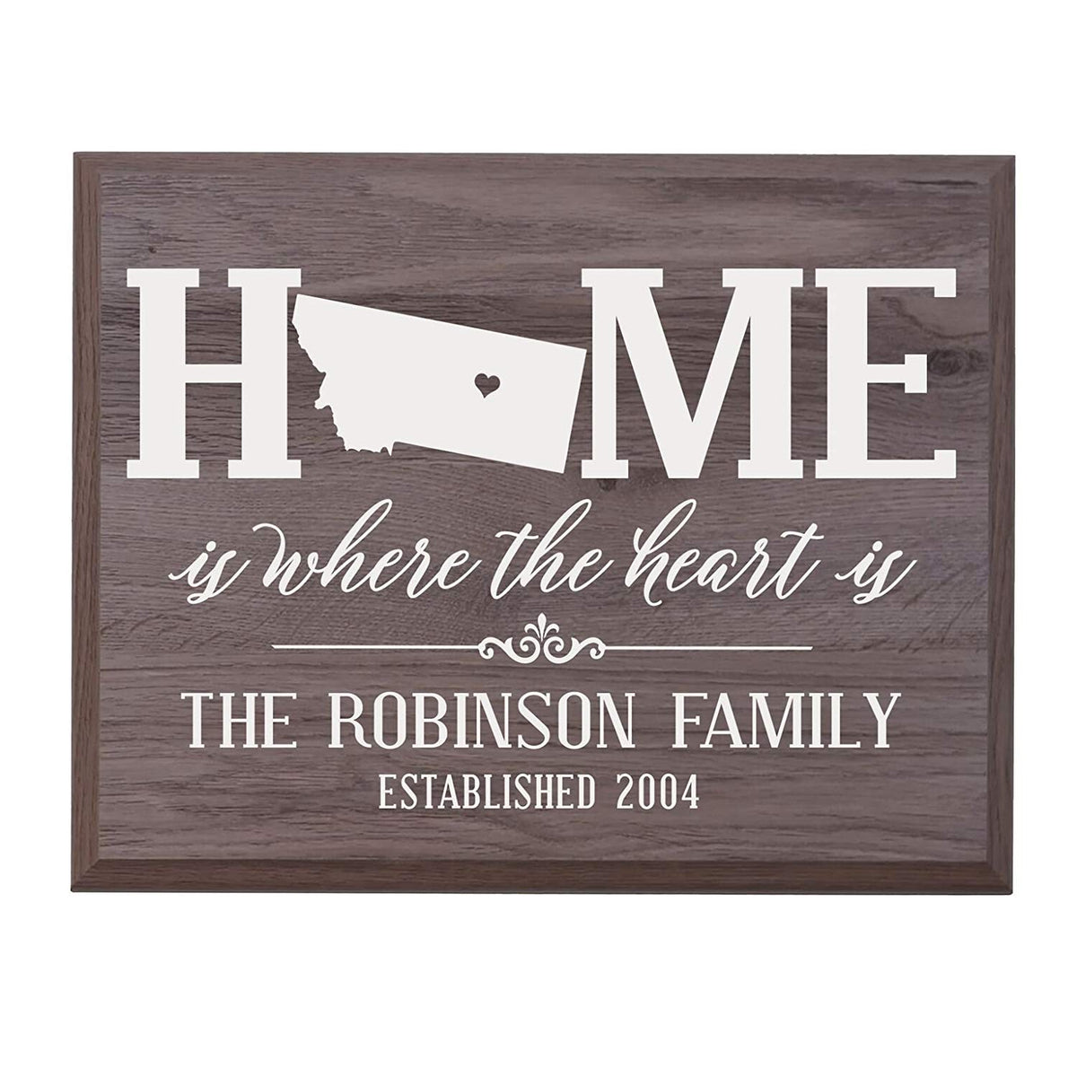 Personalized Montana State Home is Where the heart is Sign - LifeSong Milestones