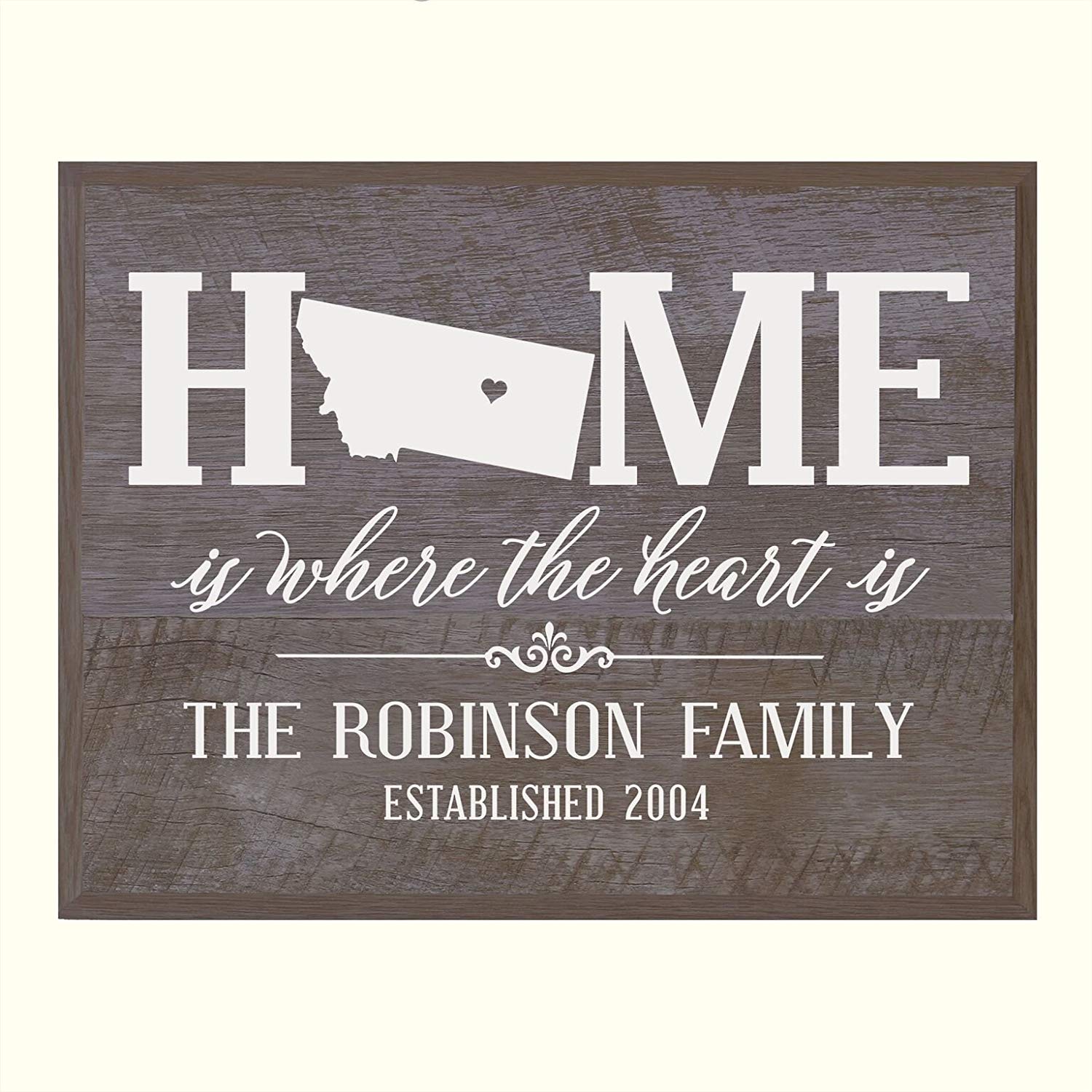Personalized Montana State Home is Where the heart is Sign - LifeSong Milestones