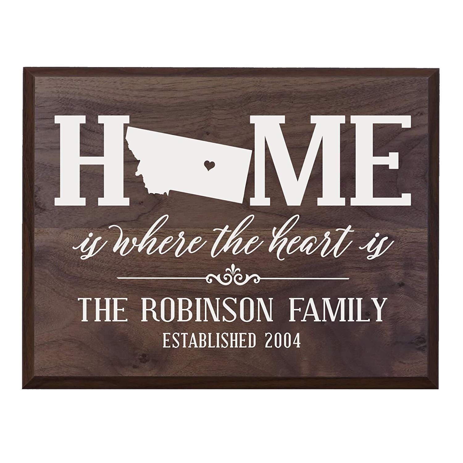 Personalized Montana State Home is Where the heart is Sign - LifeSong Milestones